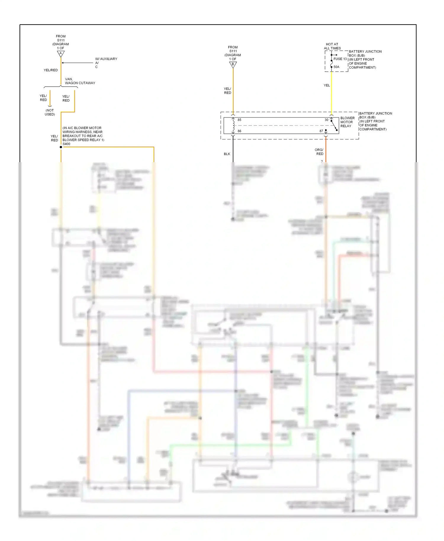 Ford Econoline E250  (1997-2012) front function selector switch assembly mh ml high low blower motor switch wiring diagram  (1 of 5)
