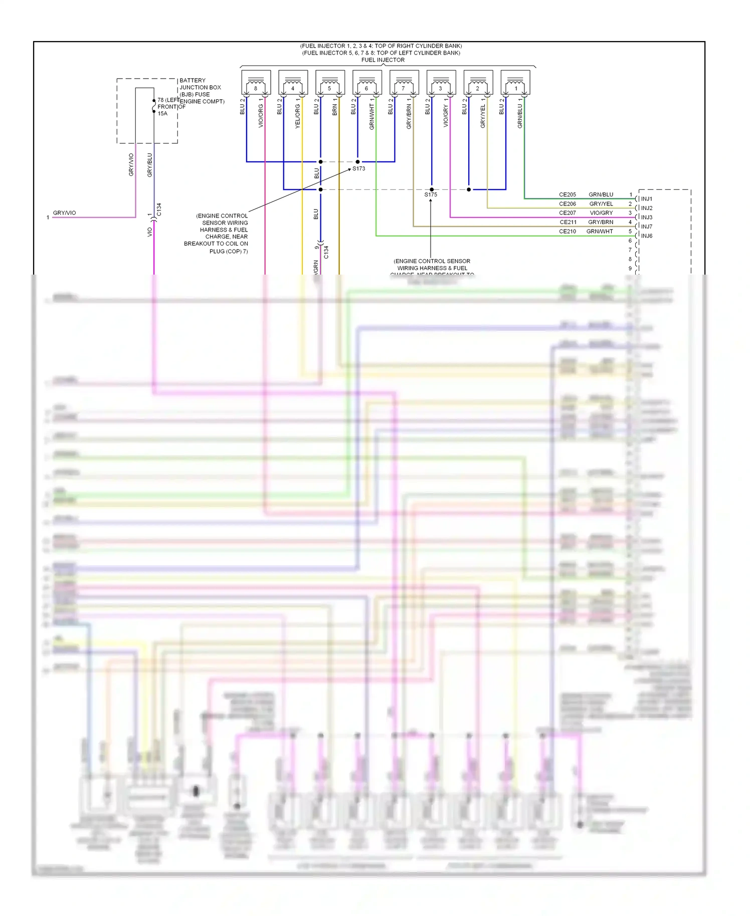 Ford Econoline E250  (1997-2012) injector 2 wiring diagram  (1 of 2)
