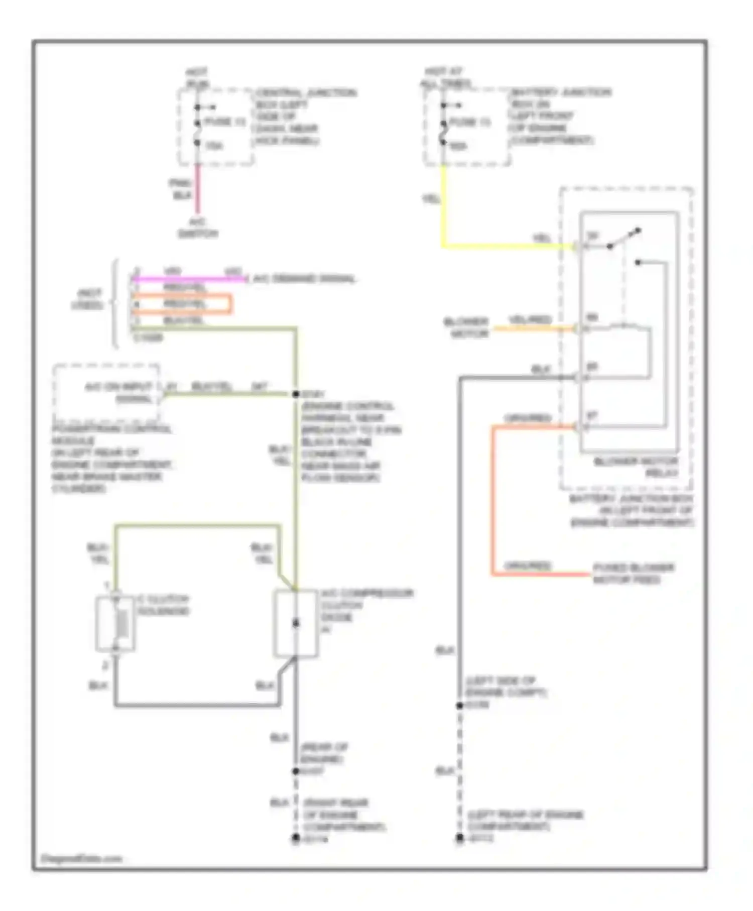 Wiring diagram (left rear of engine compartment, for Ford Econoline E250  (1997-2012) (1 of 3)