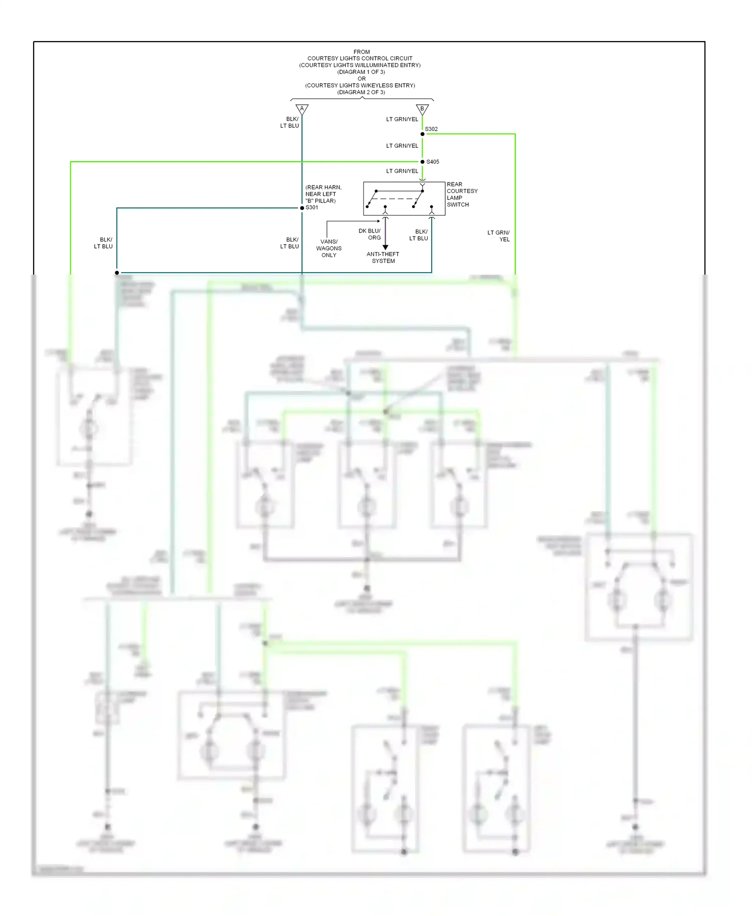 Ford Econoline E250  (1997-2012) left visor lamp wiring diagram  (1 of 2)