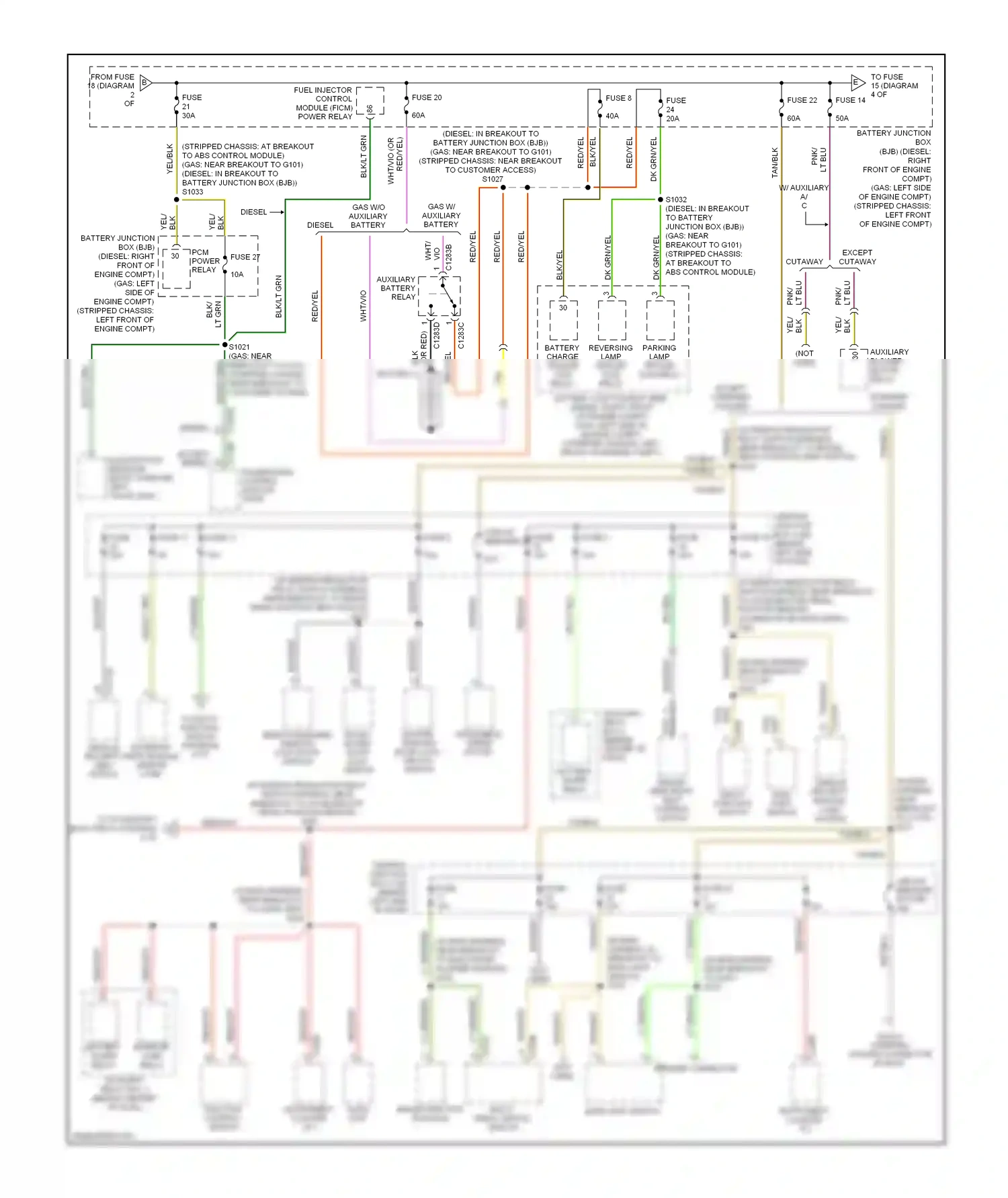 Ford Econoline E250  (1997-2012) multi- brake function pedal switch position switch wiring diagram  (1 of 1)