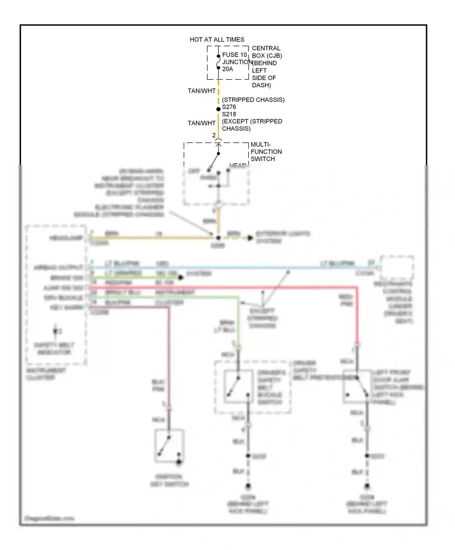 Ford Econoline E250  (1997-2012) multi- function switch wiring diagram  (10 of 18)