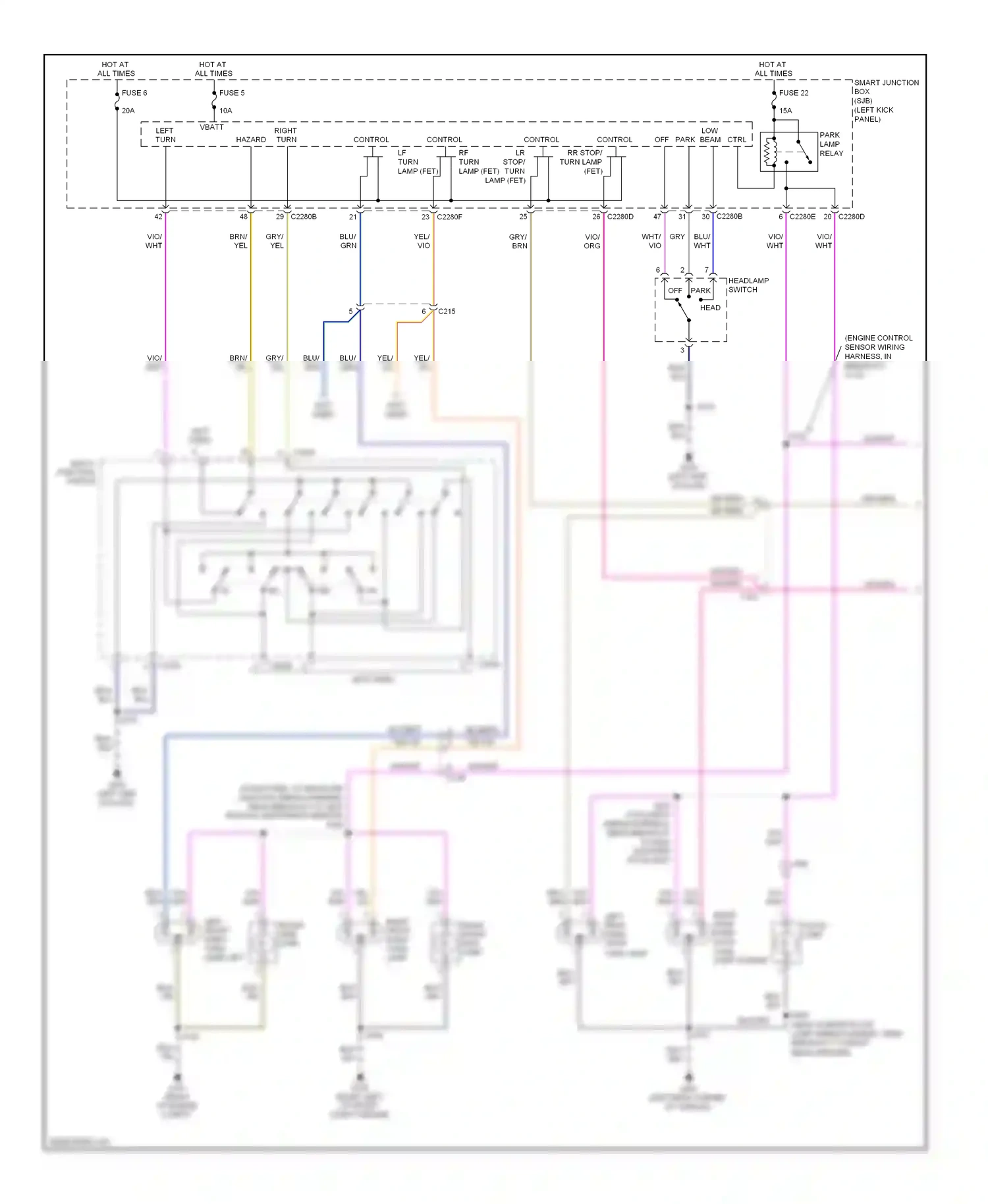 Ford Econoline E250  (1997-2012) multi- function switch wiring diagram  (14 of 18)