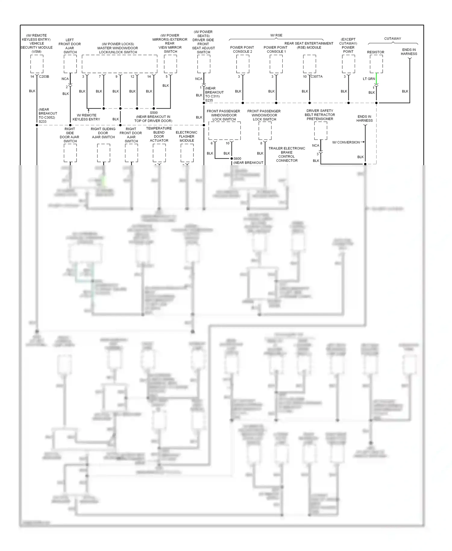 Ford Econoline E250  (1997-2012) power point console 2 wiring diagram  (1 of 2)