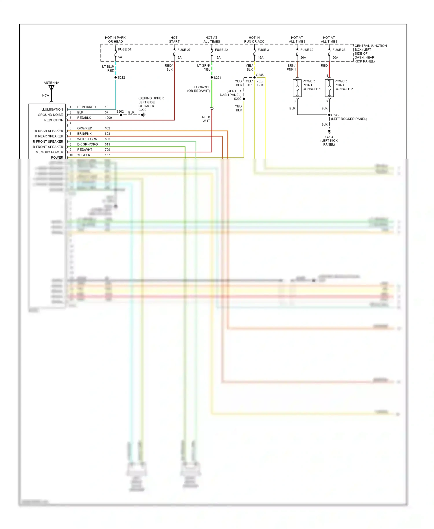 Ford Econoline E250  (1997-2012) power point console 2 wiring diagram  (2 of 2)