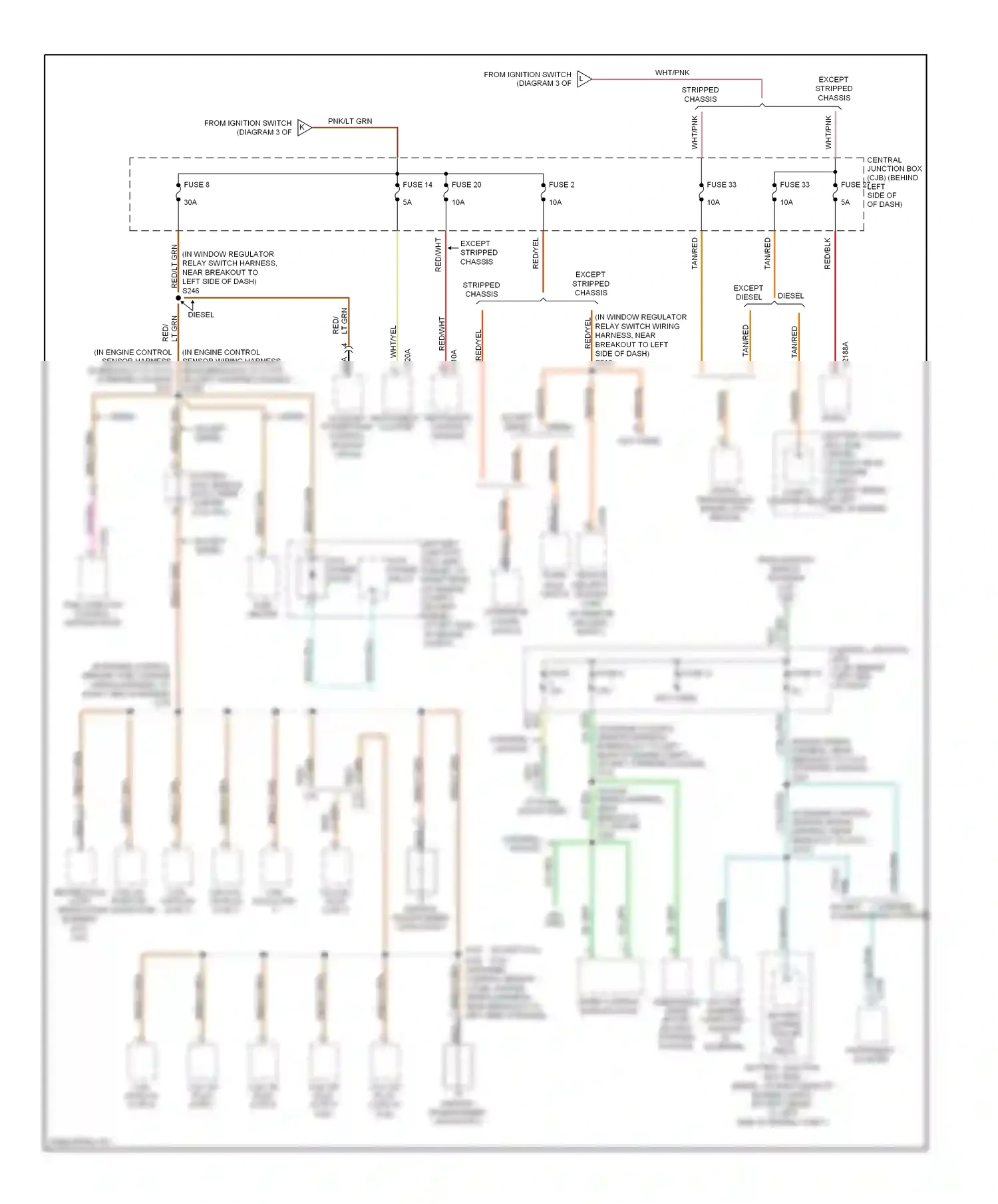 Ford Econoline E250  (1997-2012) restraints control module wiring diagram  (2 of 3)