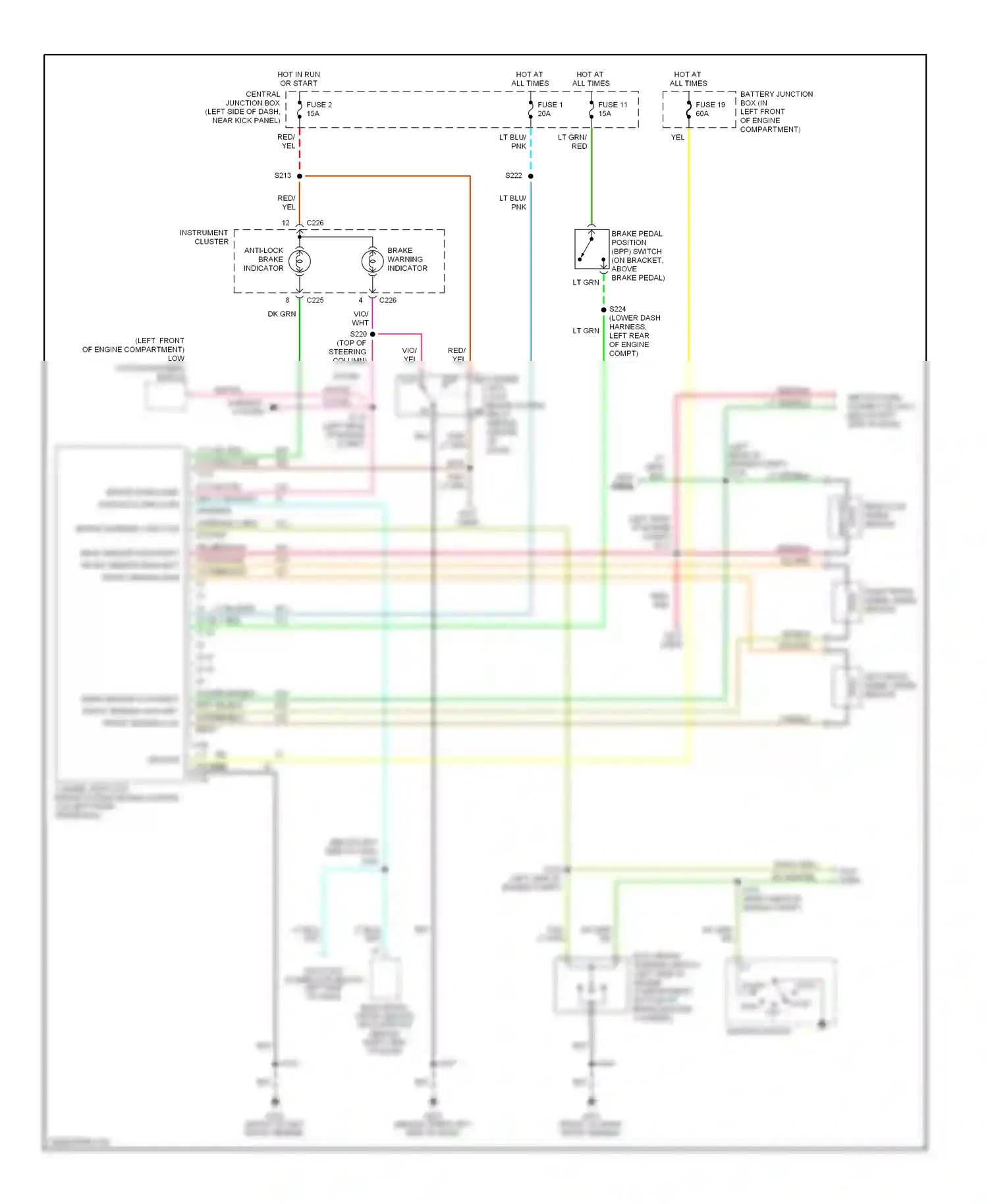 Ford Econoline E250  (1997-2012) right front wheel speed sensor wiring diagram  (1 of 3)