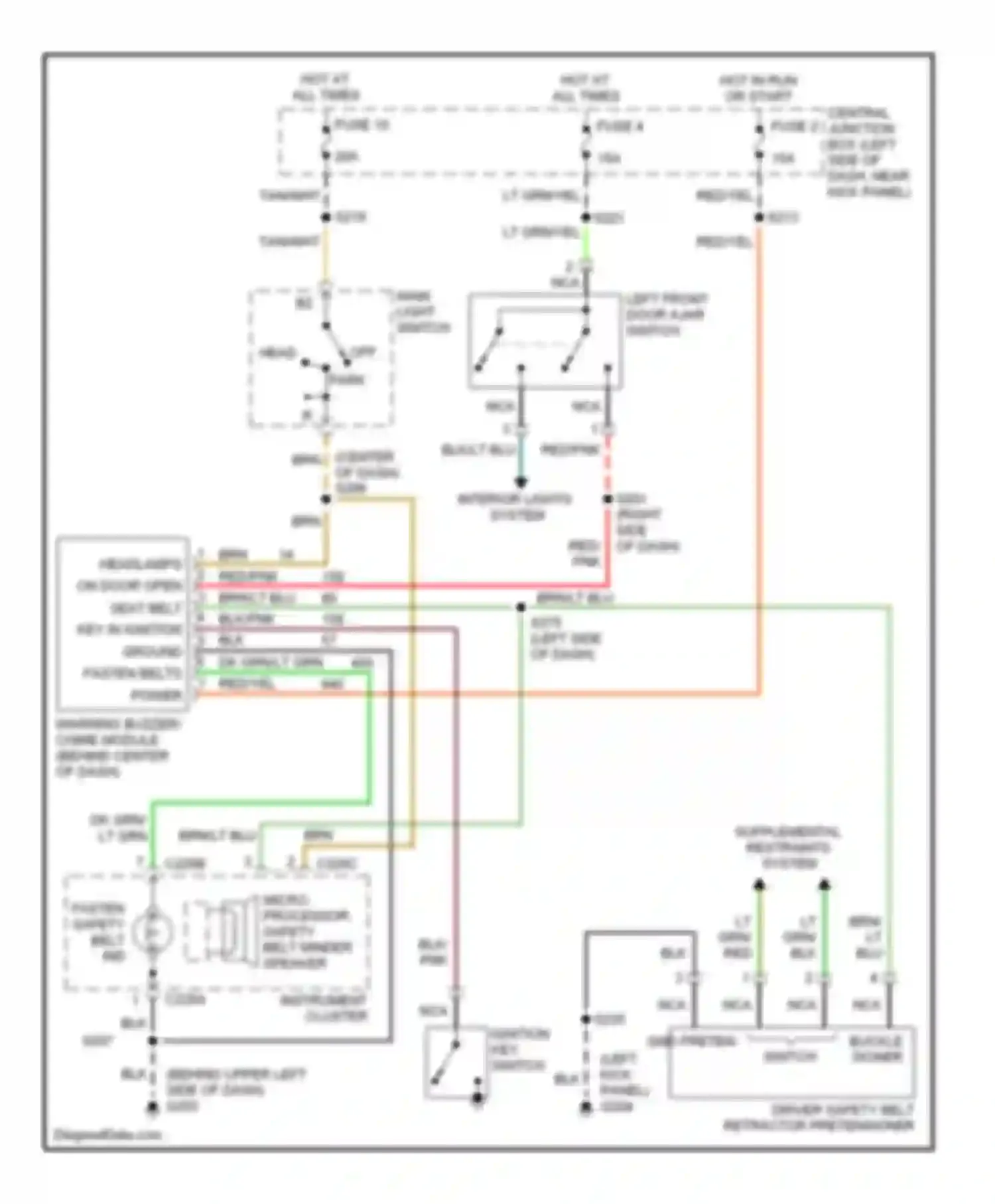 Wiring diagram supplemental restraints system for Ford Econoline E250  (1997-2012) (4 of 4)