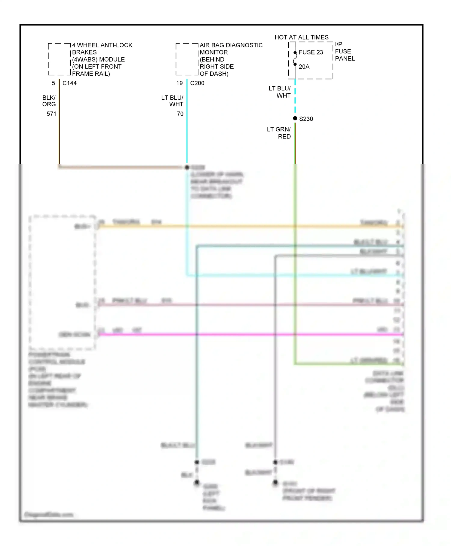 Ford Econoline E250  (1997-2012) tan/org wiring diagram  (1 of 41)