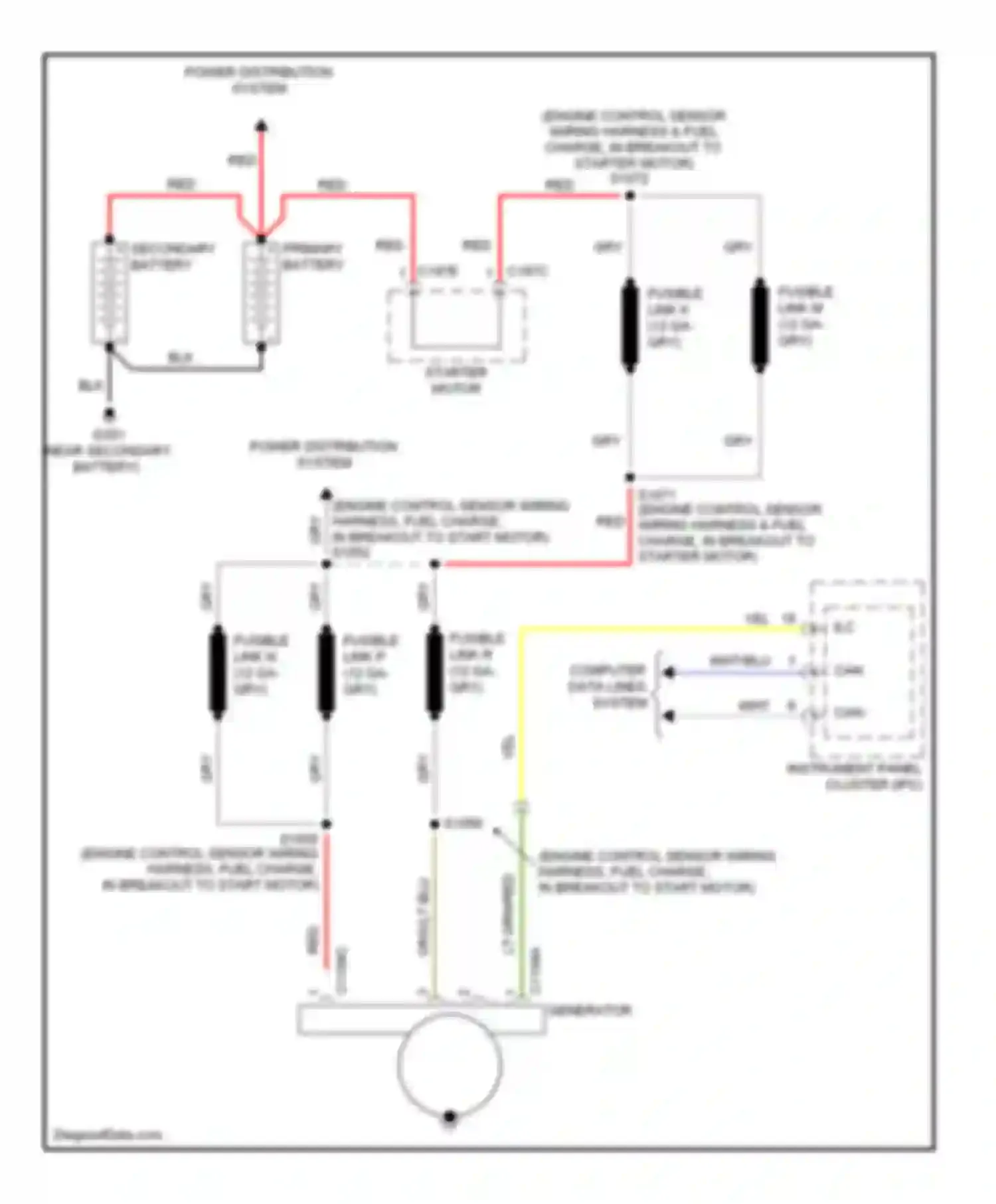 Econoline E350 Super Duty Ford  (1999-2012): 6.0l diesel, charging circuit, without dual generators
