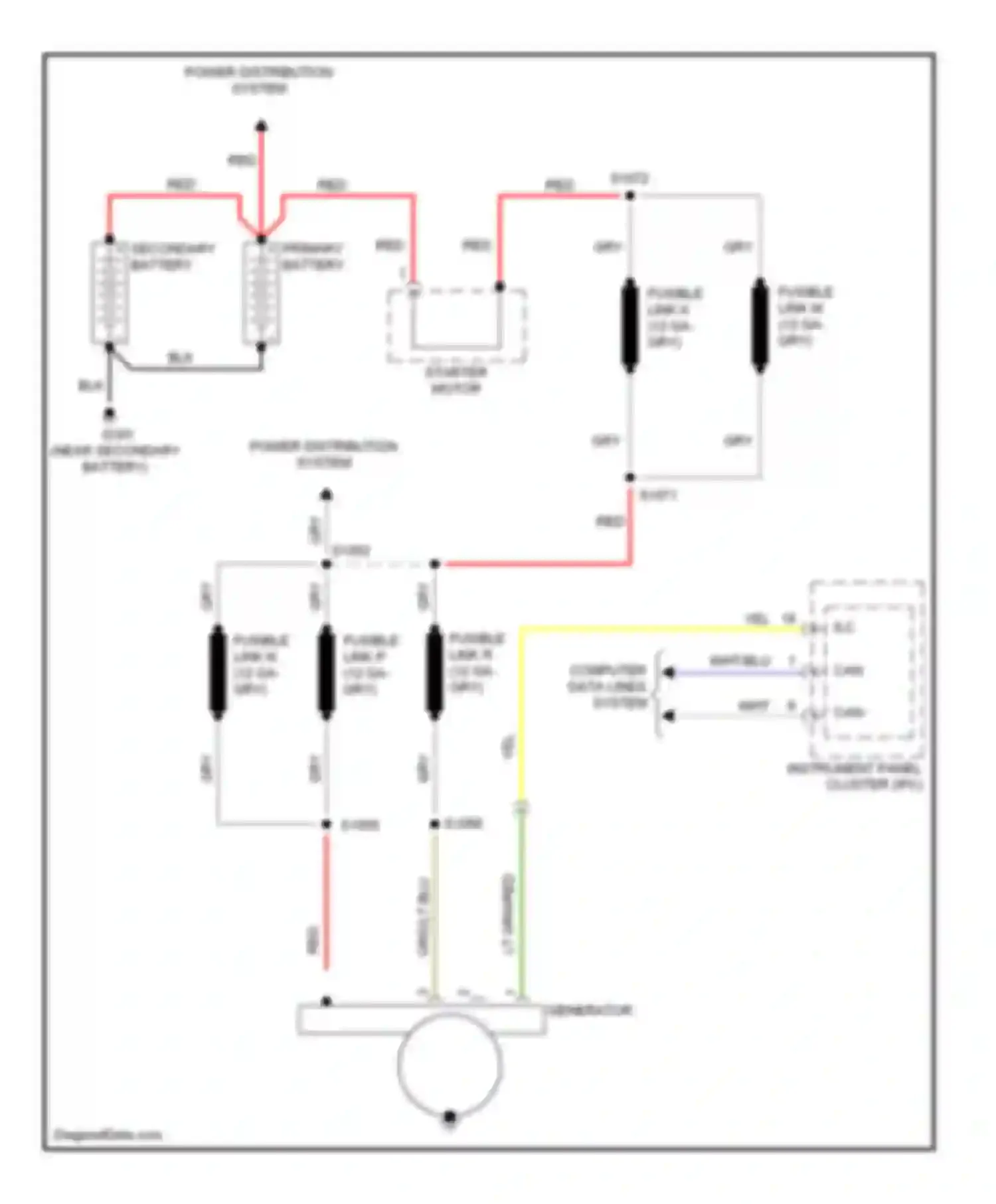 Econoline E350 Super Duty Ford  (1999-2012): 6.0l, charging circuit, without dual generators