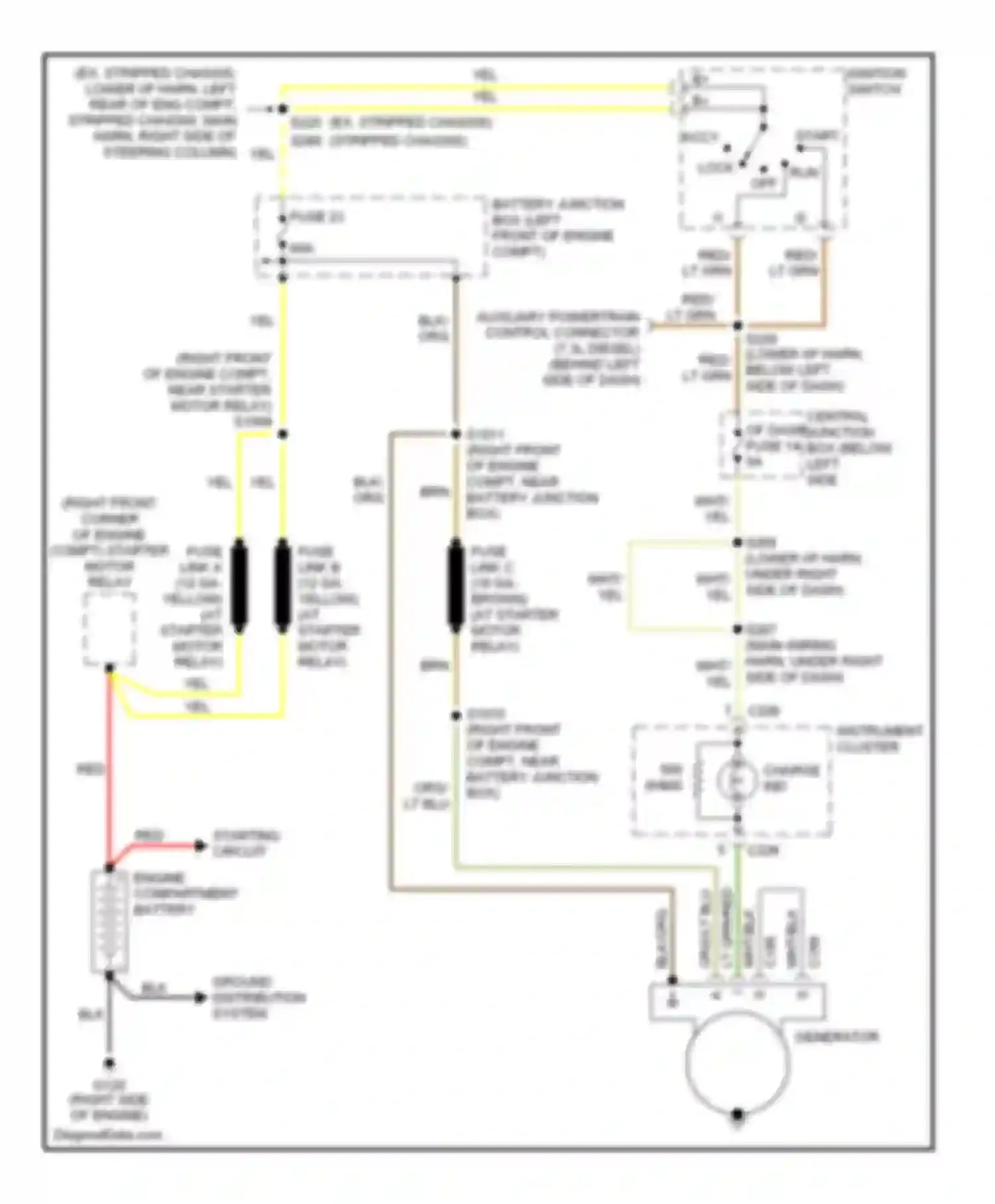 Econoline E350 Super Duty Ford  (1999-2012): 7.3l diesel, charging circuit, without dual generators