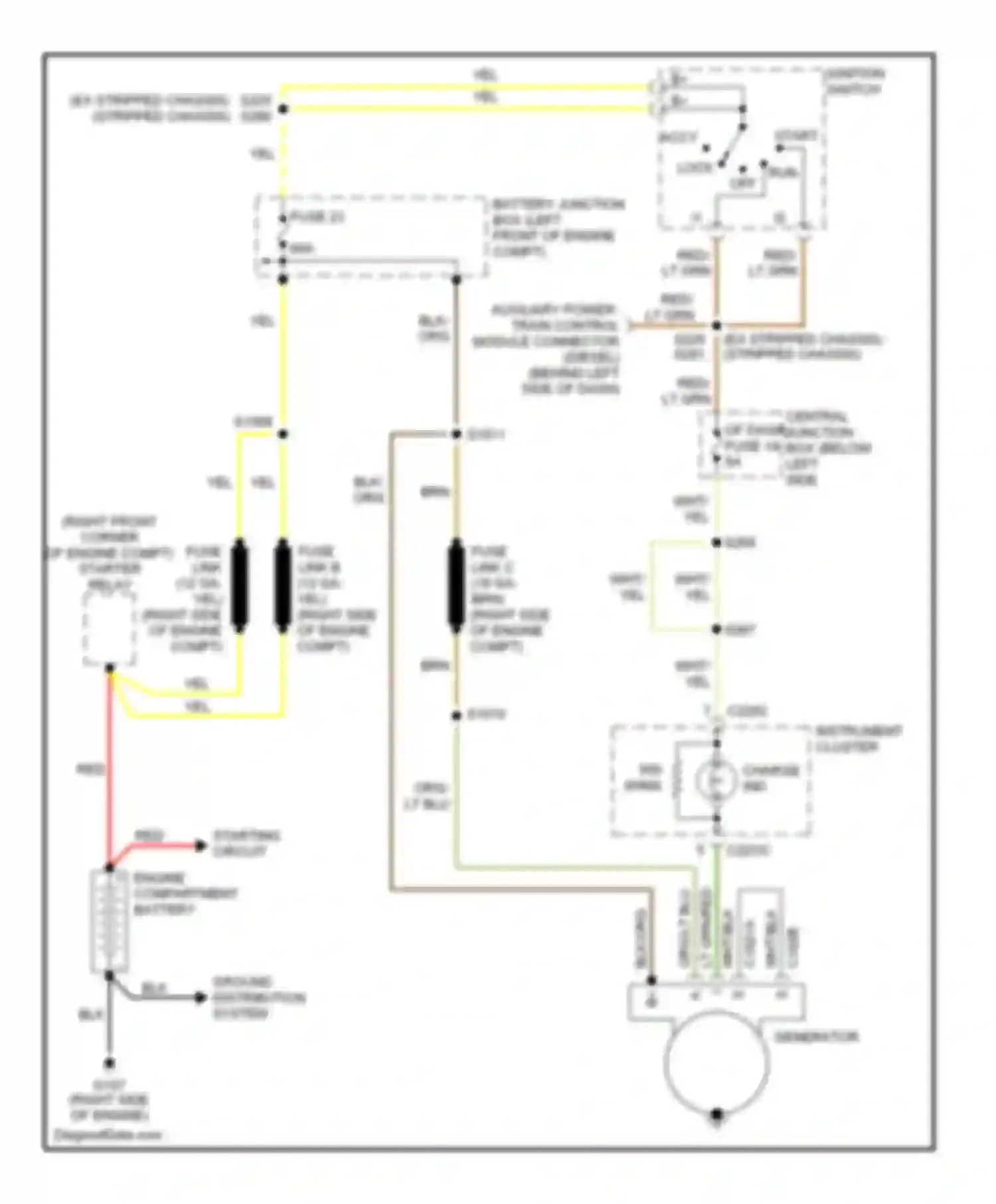 Econoline E350 Super Duty Ford  (1999-2012): 7.3l di turbo diesel, charging circuit, without dual generators