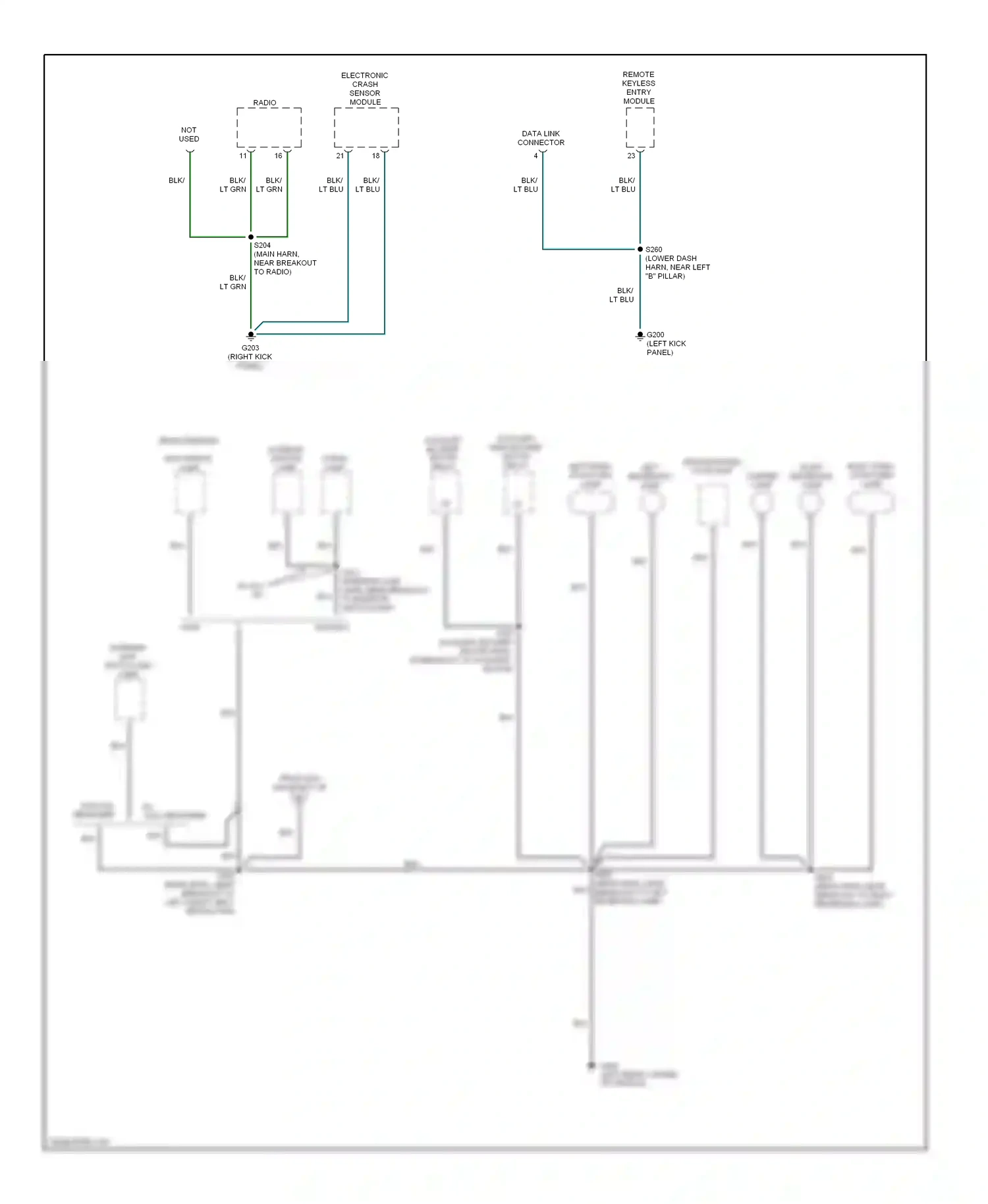 Ford Econoline E350 Super Duty  (1999-2012) electronic crash sensor module wiring diagram  (1 of 1)