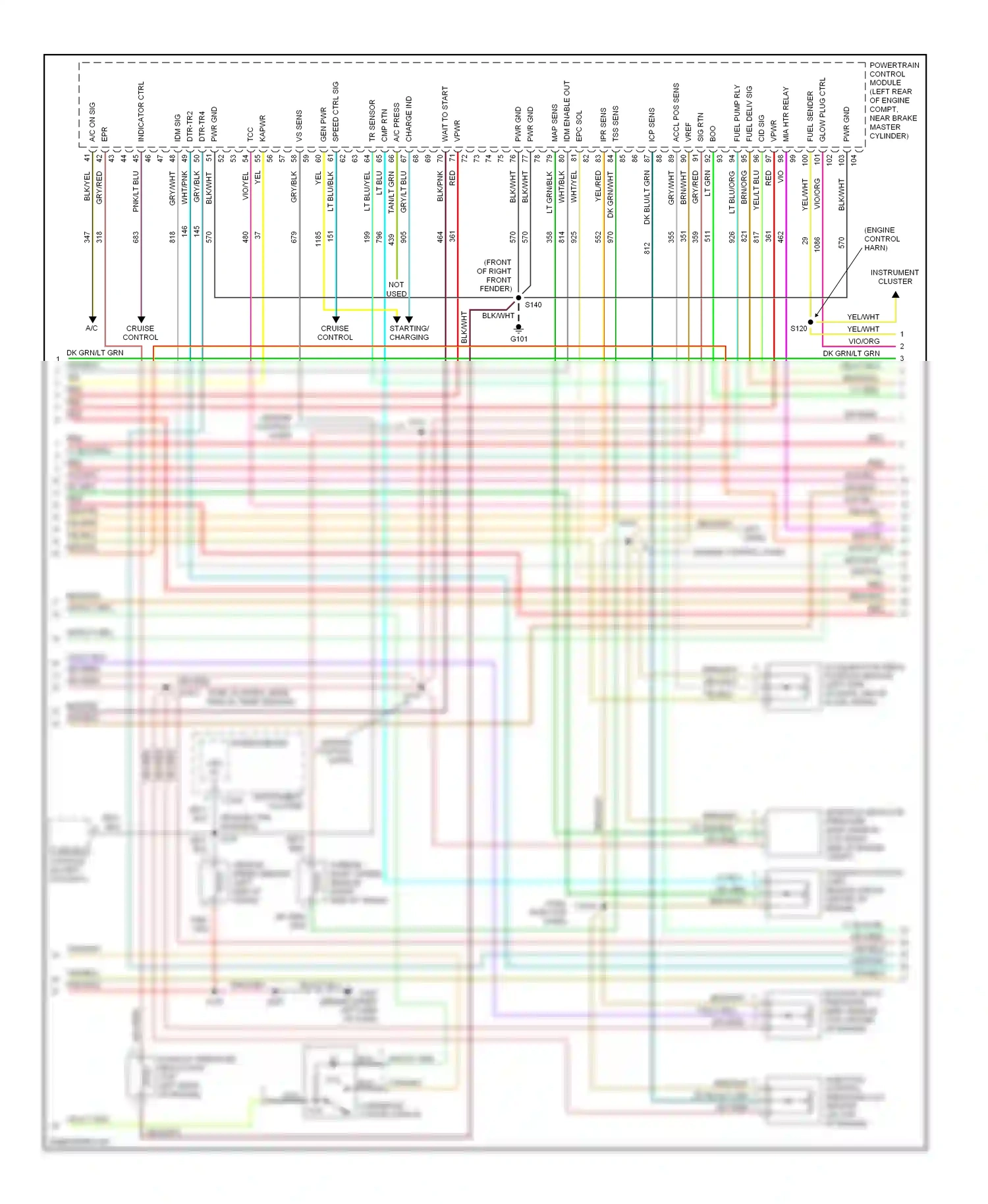 Ford Econoline E350 Super Duty  (1999-2012) indicator ctrl wiring diagram  (1 of 1)