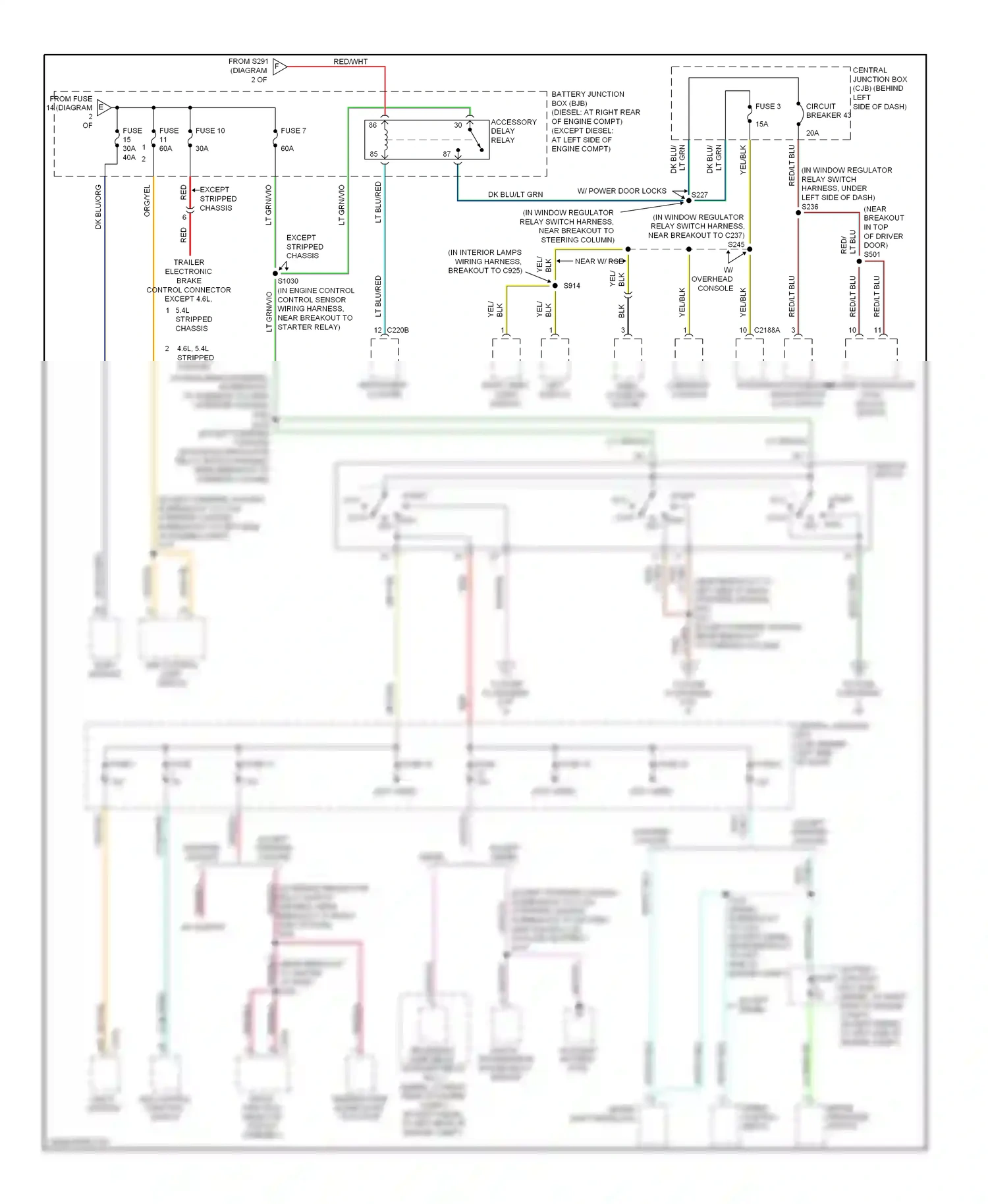 Ford Econoline E350 Super Duty  (1999-2012) main abs control light module switch wiring diagram  (1 of 1)