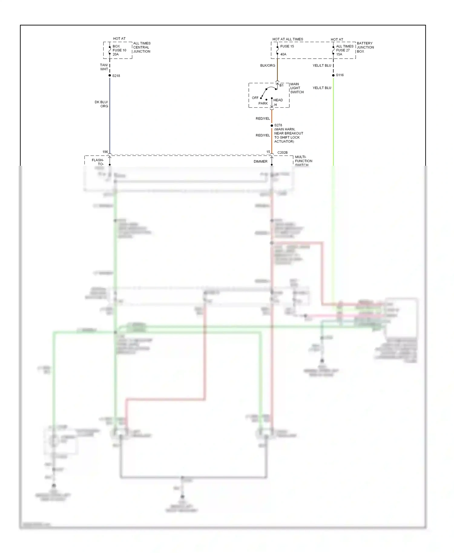 Ford Econoline E350 Super Duty  (1999-2012) multi- function switch dimmer wiring diagram  (1 of 4)
