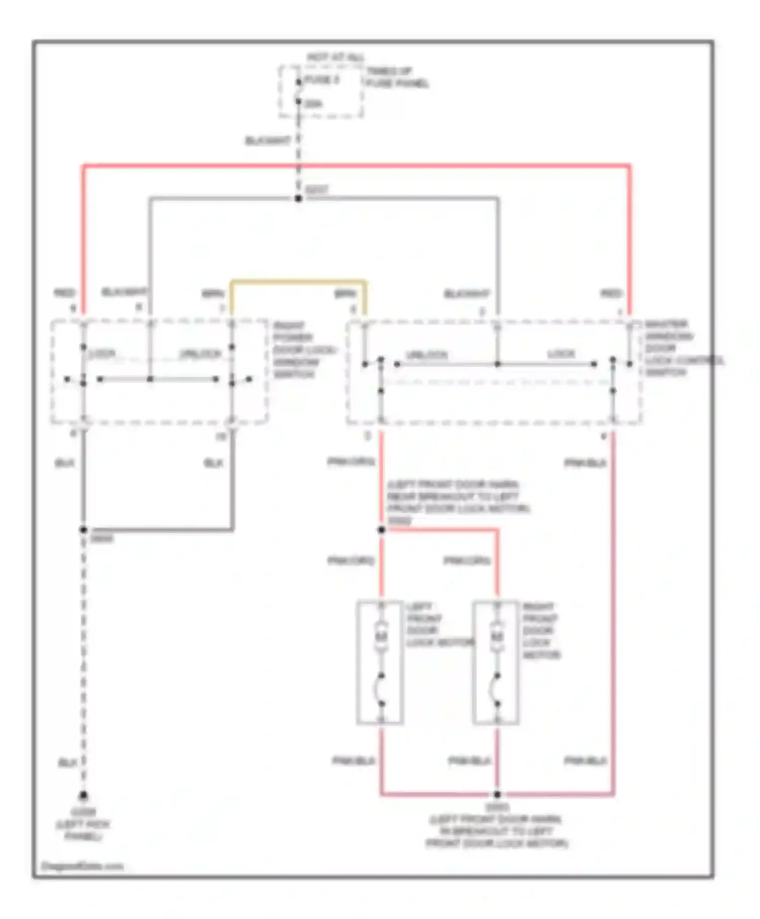 Econoline E350 Ford  (1997-1998): Door lock circuit, without memory lock