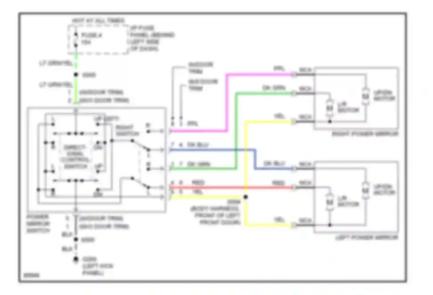 Econoline E350 Ford  (1997-1998): Power mirror circuit