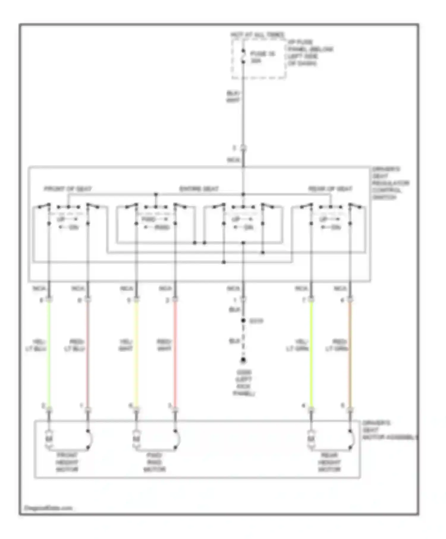 Econoline E350 Ford  (1997-1998): Power seat circuits