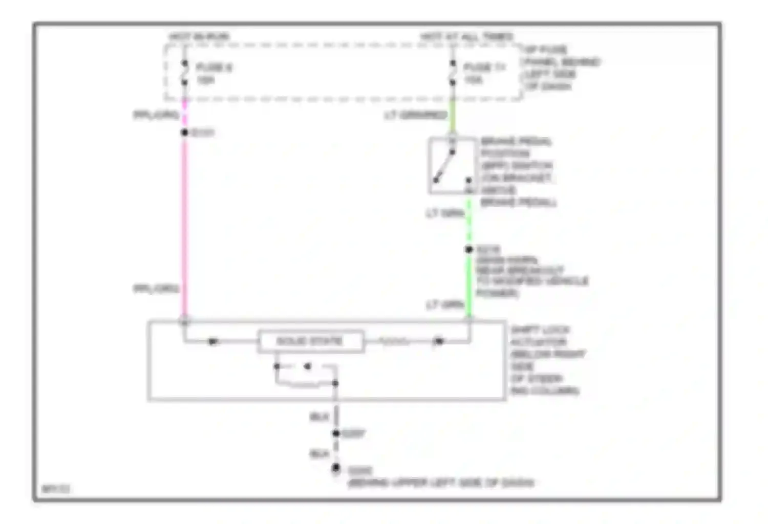 Econoline E350 Ford  (1997-1998): Shift interlock circuit