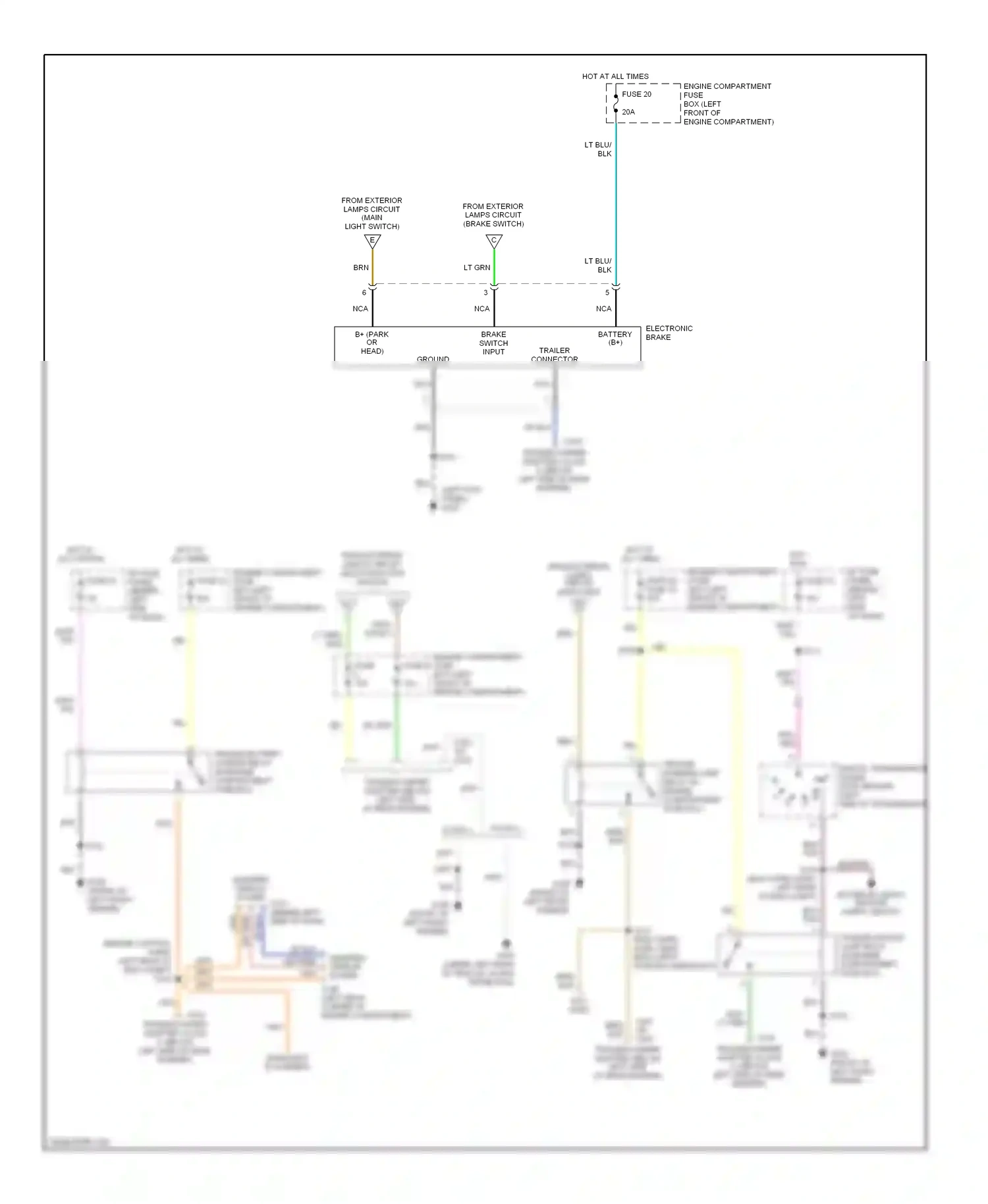 Ford Econoline E350  (1997-1998) brake switch input wiring diagram  (1 of 1)