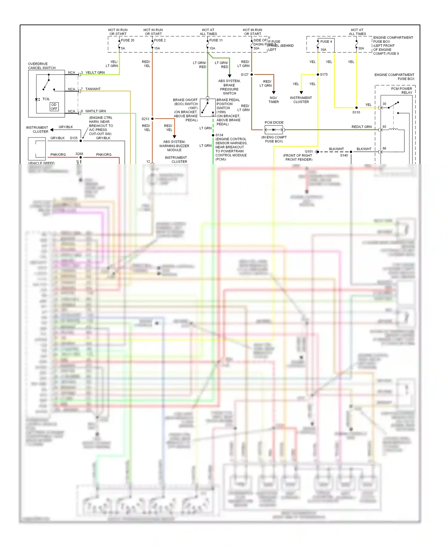 Ford Econoline E350  (1997-1998) engine controls wiring diagram  (1 of 4)
