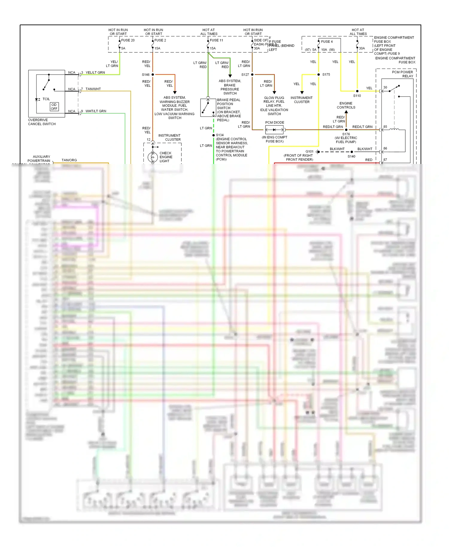 Ford Econoline E350  (1997-1998) engine controls wiring diagram  (4 of 4)