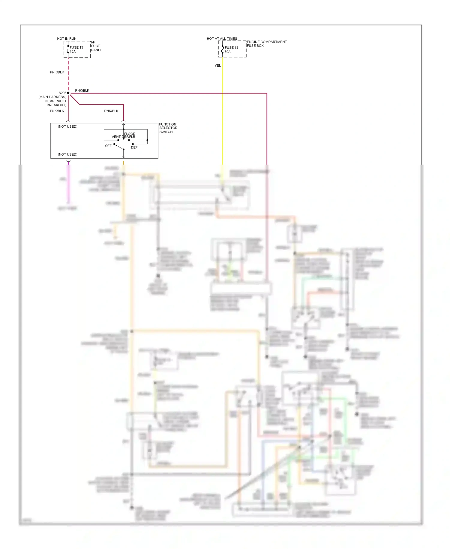 Ford Econoline E350  (1997-1998) front blower switch wiring diagram  (3 of 3)