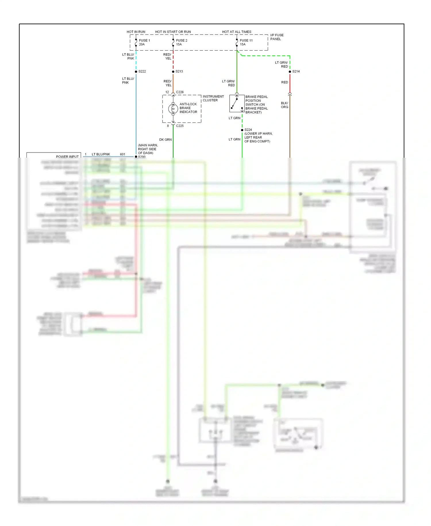 Ford Econoline E350  (1997-1998) ignition switch wiring diagram  (10 of 16)