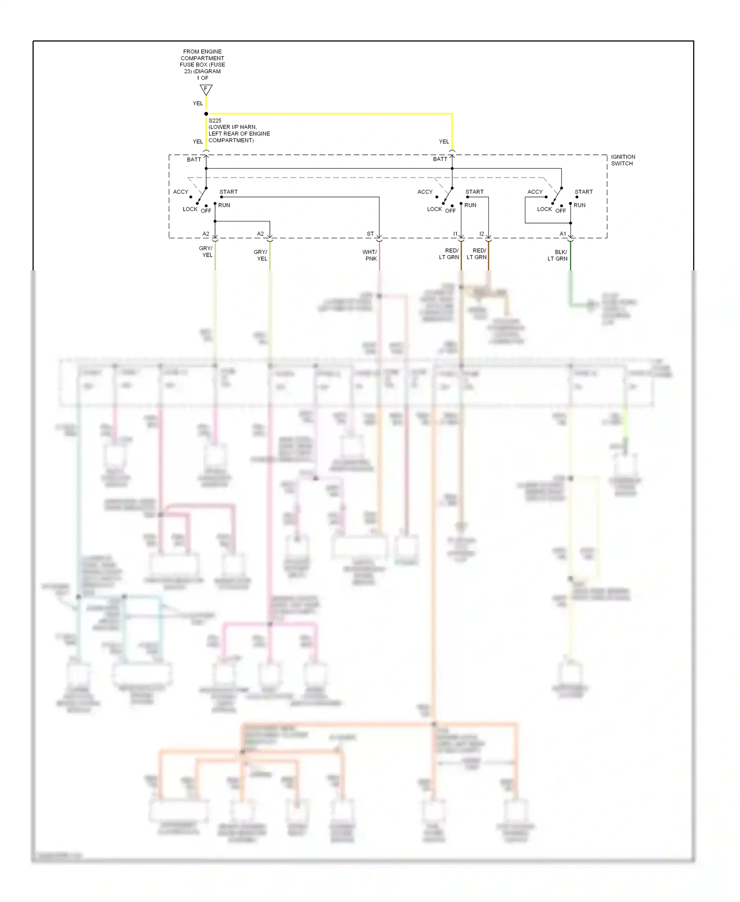 Ford Econoline E350  (1997-1998) ignition switch wiring diagram  (9 of 16)