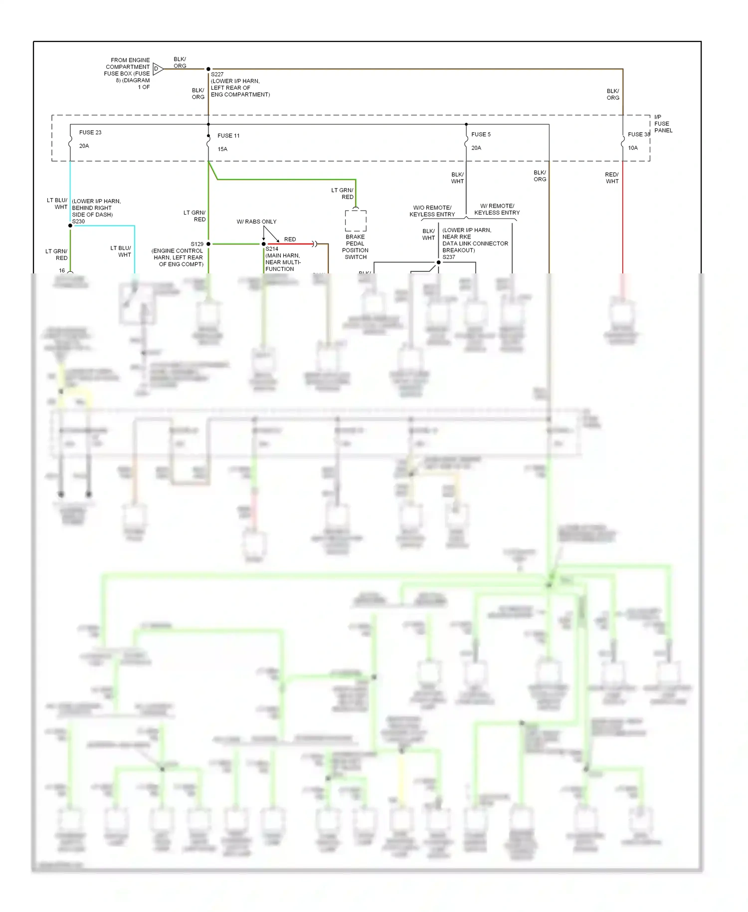 Ford Econoline E350  (1997-1998) illuminated entry module main light switch wiring diagram  (1 of 1)