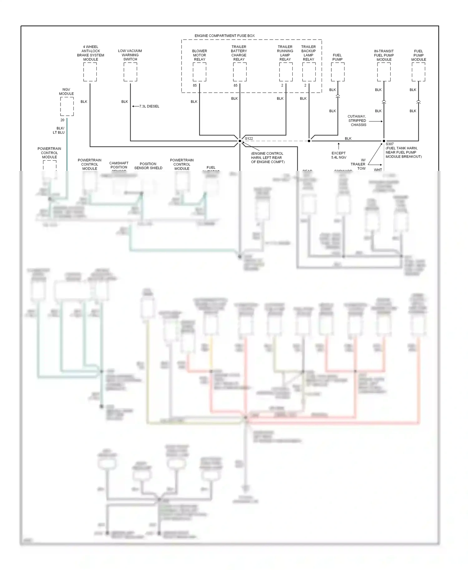 Ford Econoline E350  (1997-1998) powertrain control module wiring diagram  (1 of 4)