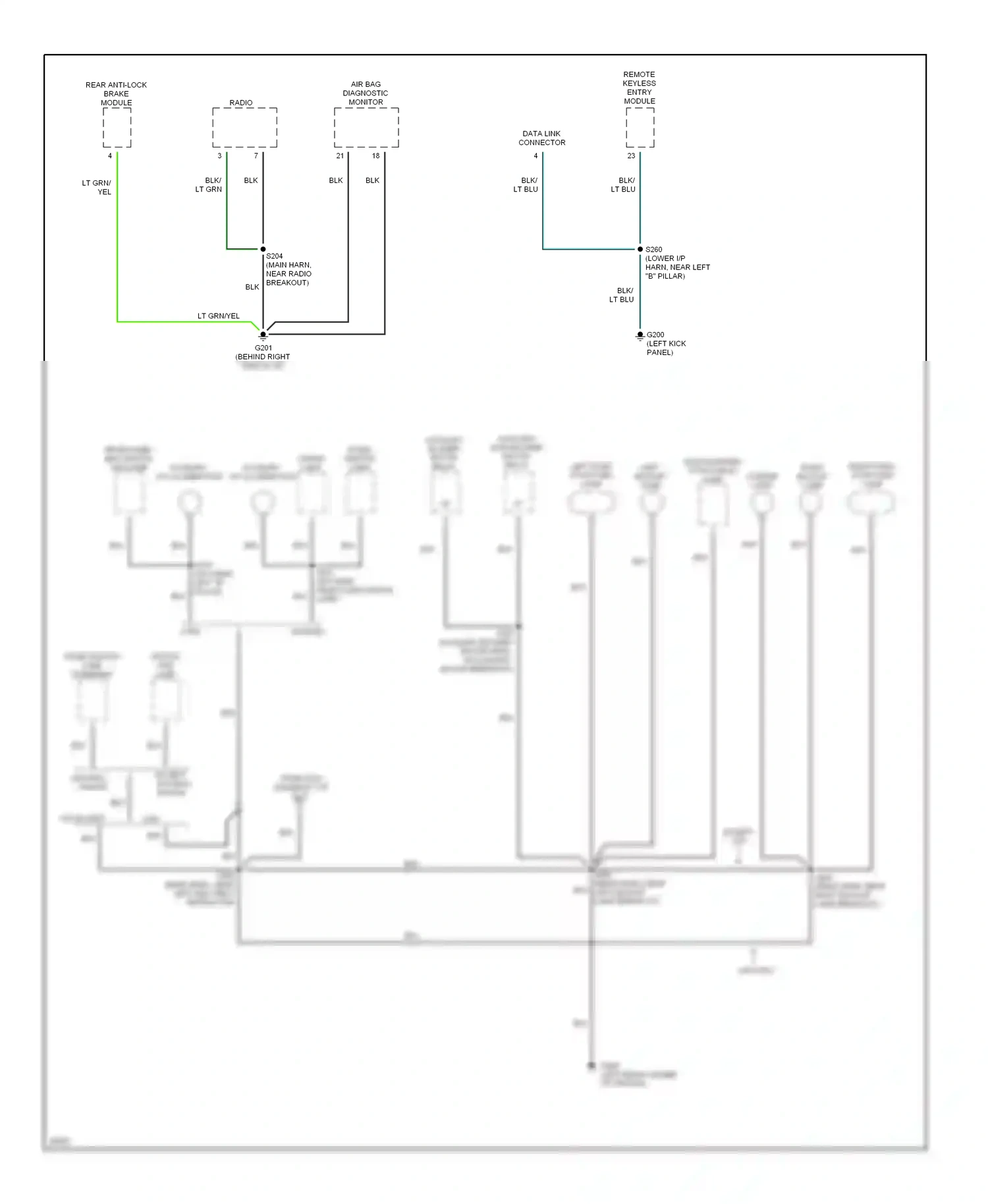 Ford Econoline E350  (1997-1998) van except van wiring diagram  (1 of 1)