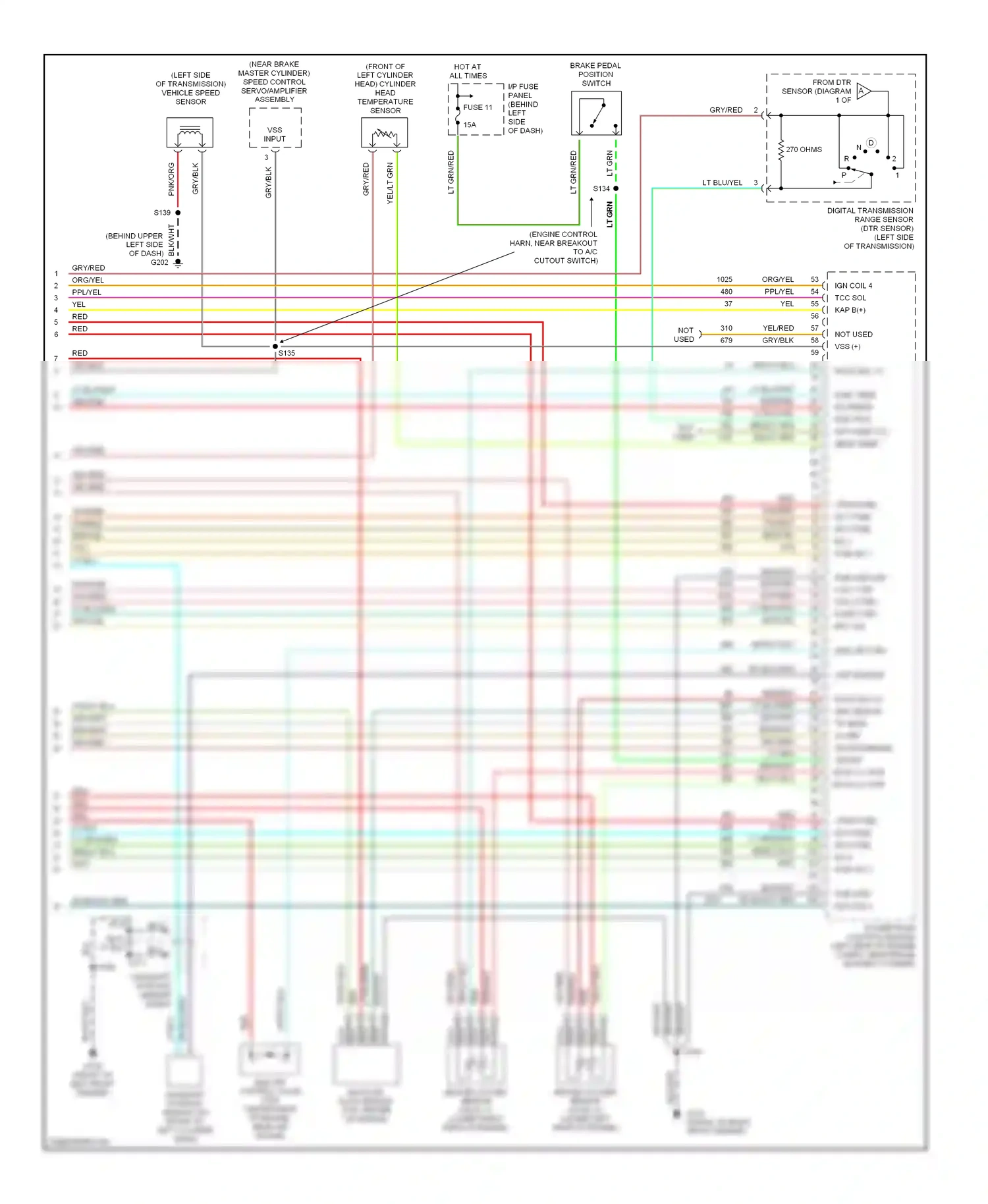 Ford Econoline E350  (1997-1998) vss input wiring diagram  (1 of 3)