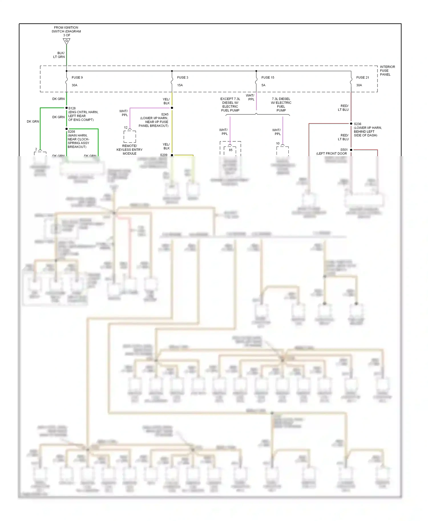 Ford Econoline E350  (1997-1998) wiper control module wiring diagram  (1 of 1)