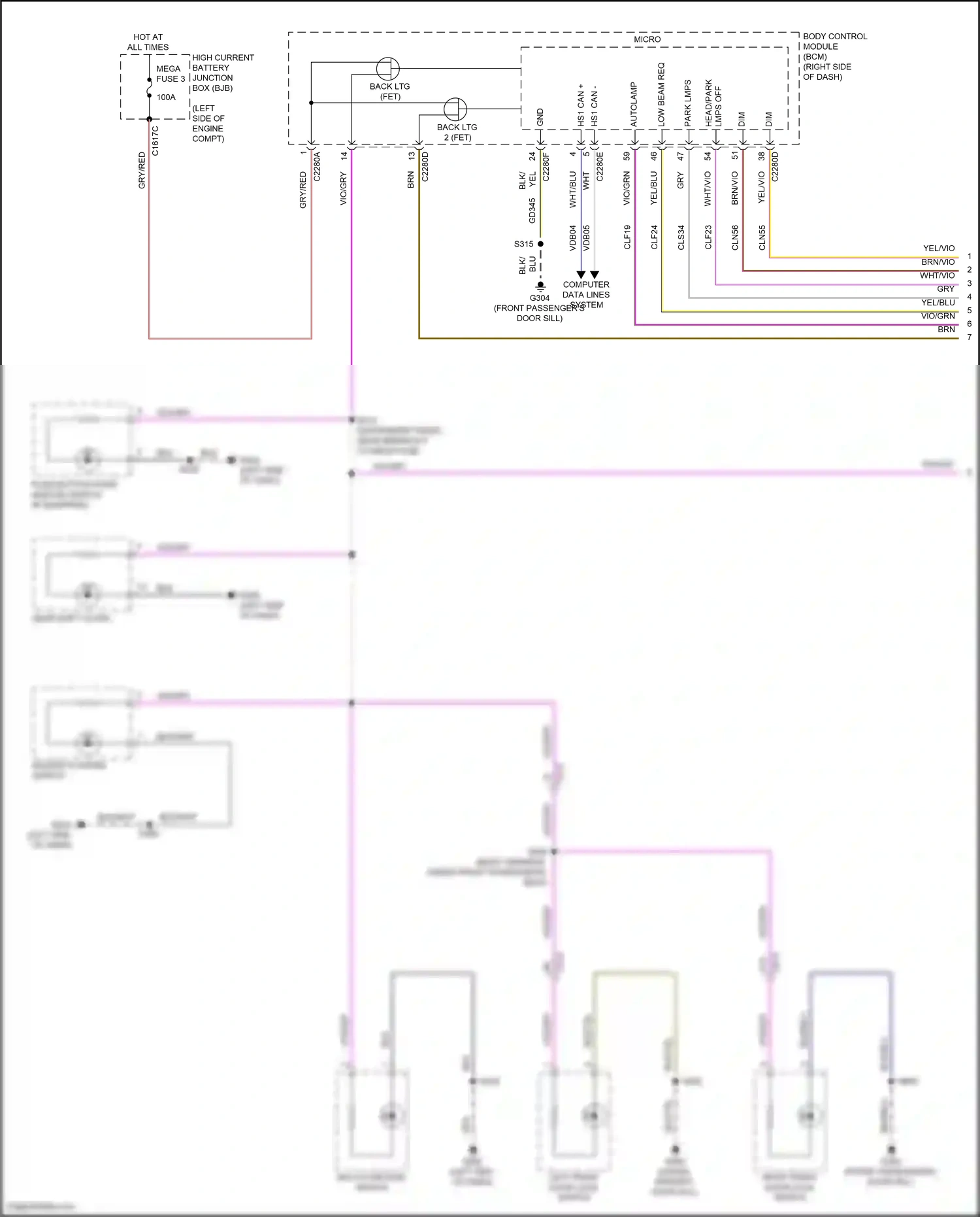 Ford EcoSport II facelift (2017-2024) multi- function switch wiring diagram  (6 of 9)