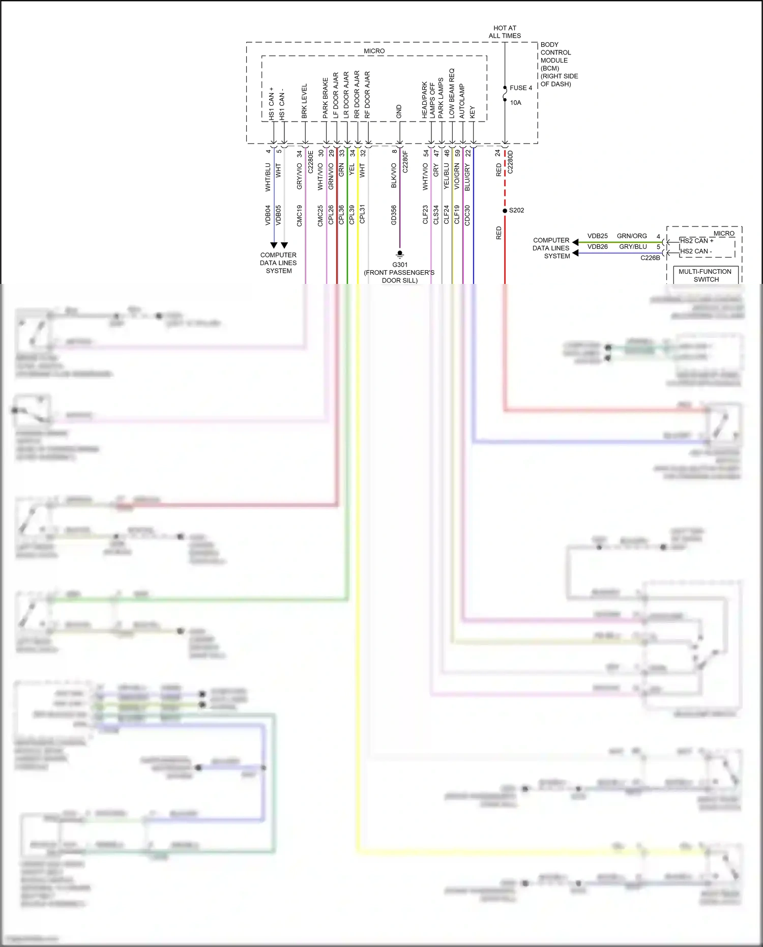 Ford EcoSport II facelift (2017-2024) multi- function switch wiring diagram  (9 of 9)