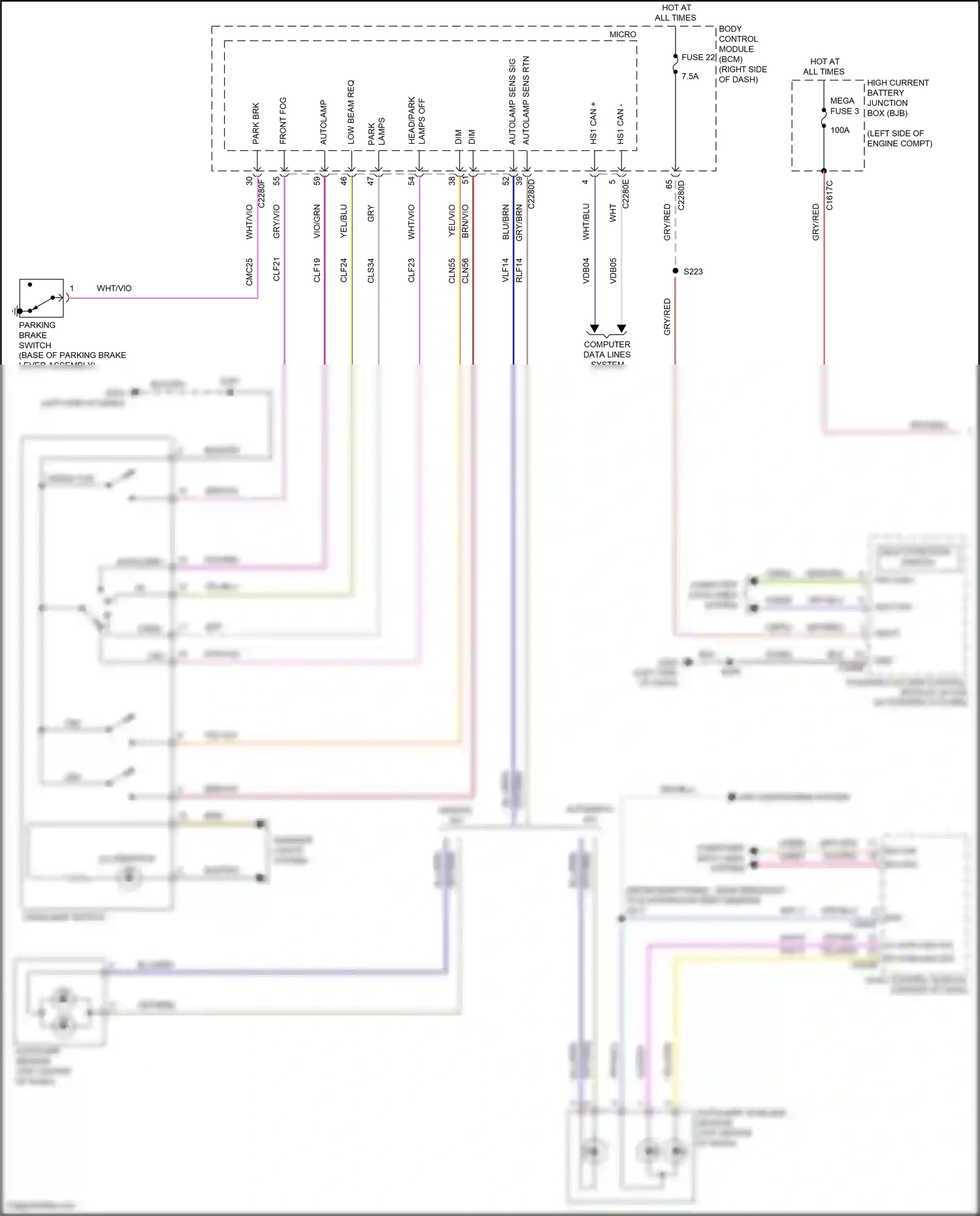 Ford EcoSport II facelift (2017-2024) multi- function switch wiring diagram  (5 of 9)
