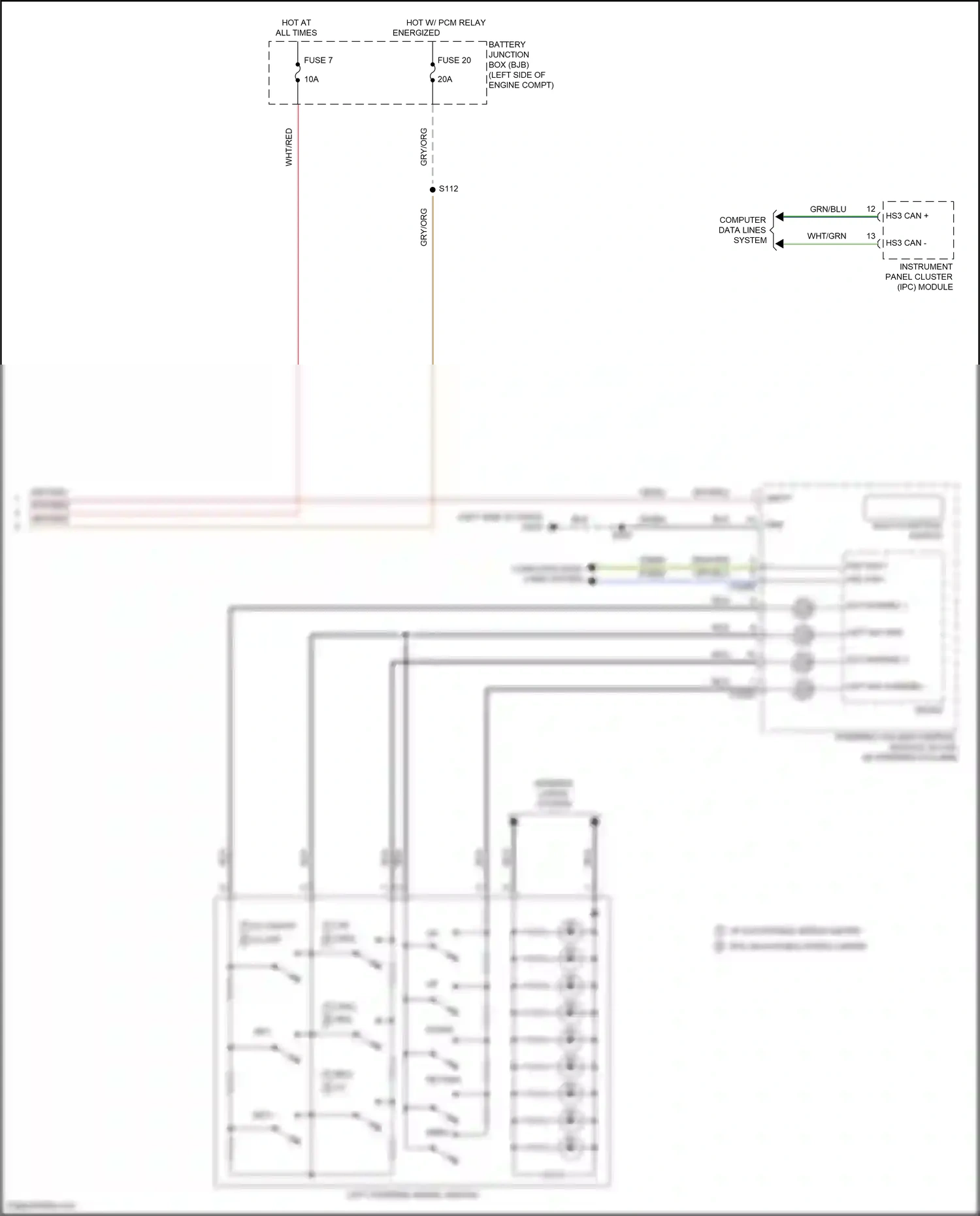 Ford EcoSport II facelift (2017-2024) multi- function switch wiring diagram  (2 of 9)