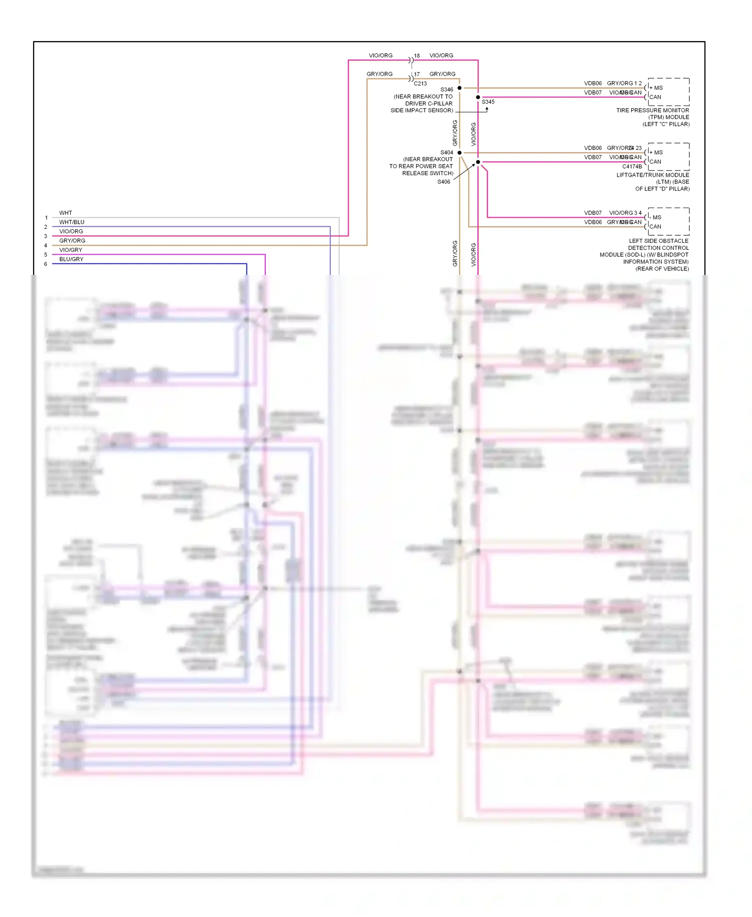 Wiring diagram 24 23 ms can + ms can - for Ford Edge I facelift (2010-2014) (1 of 1)