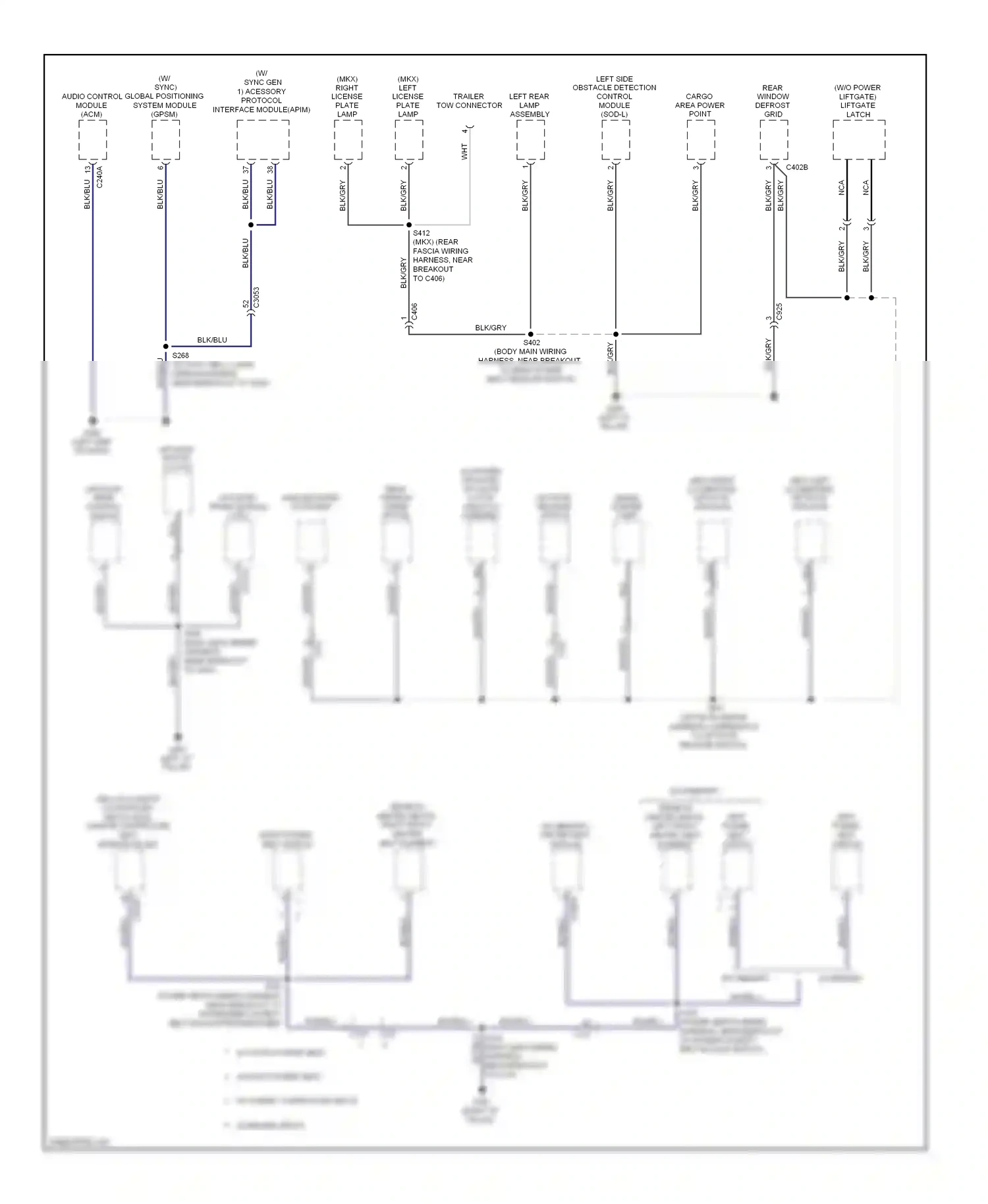 Ford Edge I facelift (2010-2014) audio control module (acm) wiring diagram  (1 of 1)