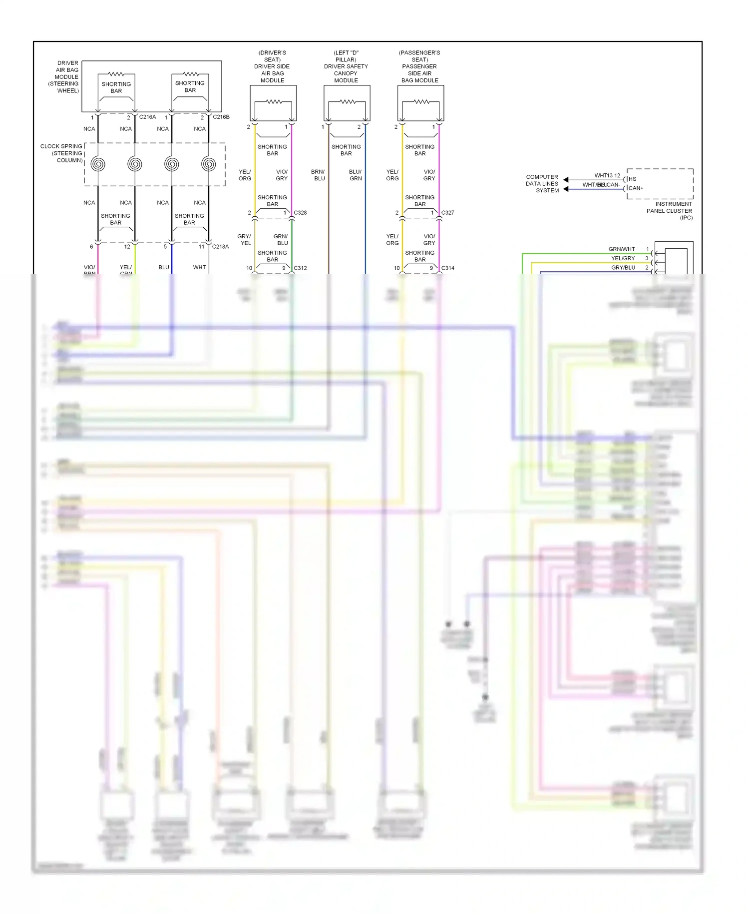 Ford Edge I facelift (2010-2014) clock spring (steering column) wiring diagram  (5 of 5)