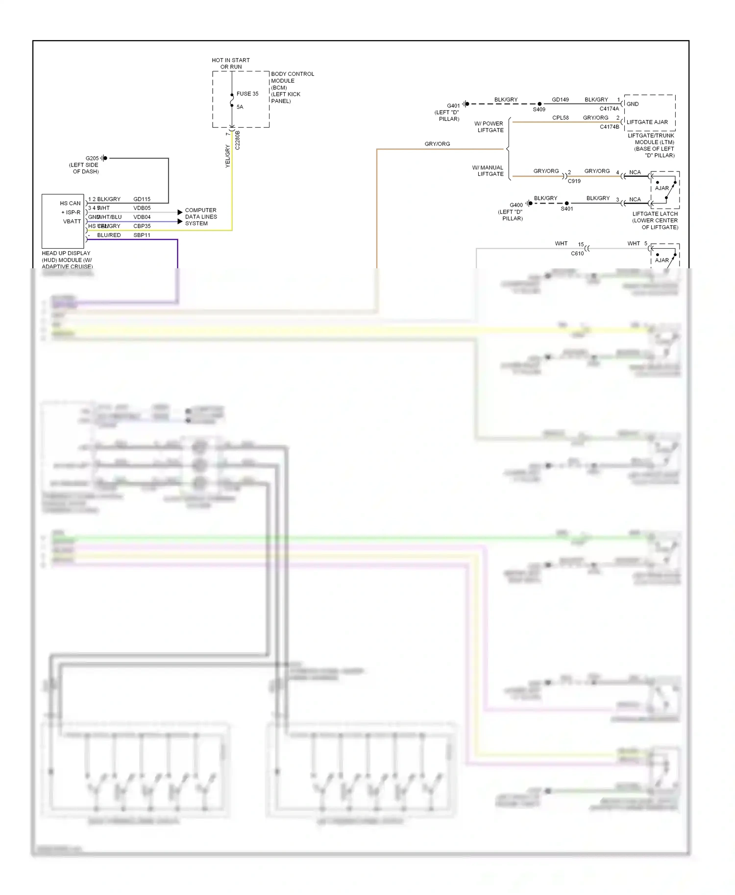 Ford Edge I facelift (2010-2014) clock spring (steering column) wiring diagram  (4 of 5)