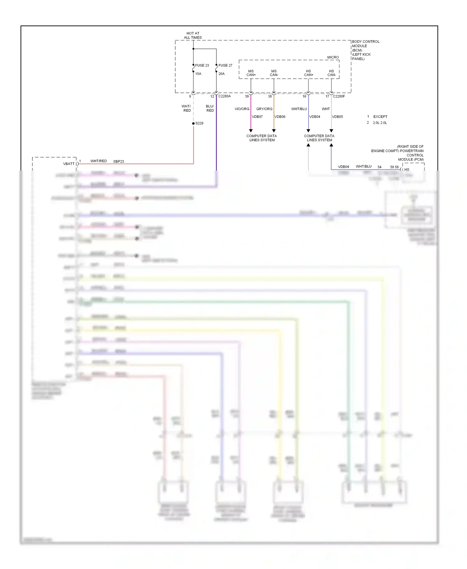 Ford Edge I facelift (2010-2014) clock wiring diagram  (2 of 3)