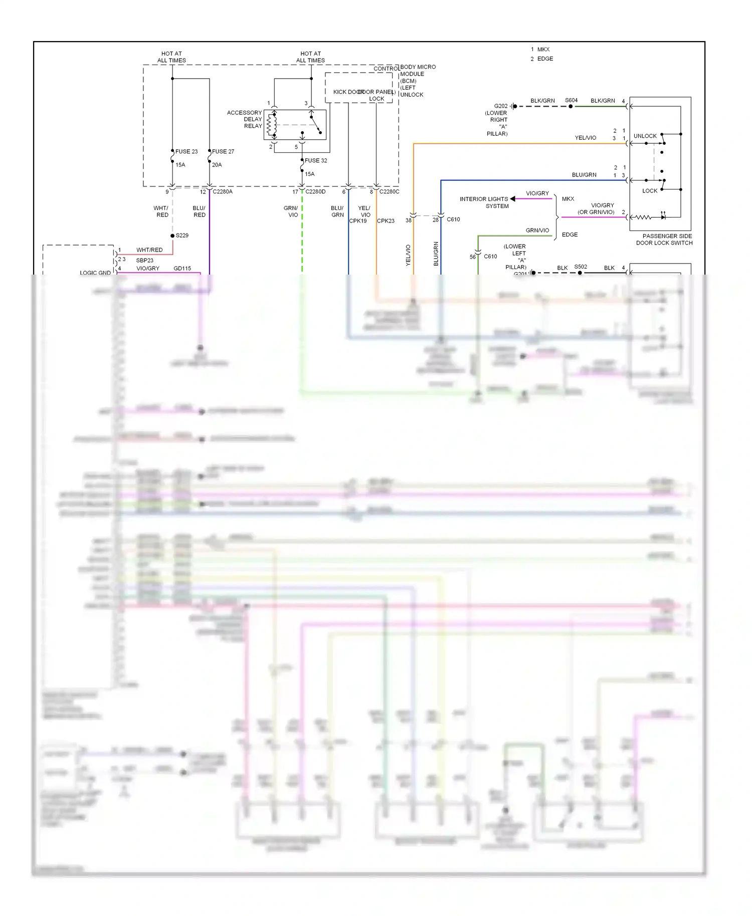 Ford Edge I facelift (2010-2014) clock wiring diagram  (1 of 3)
