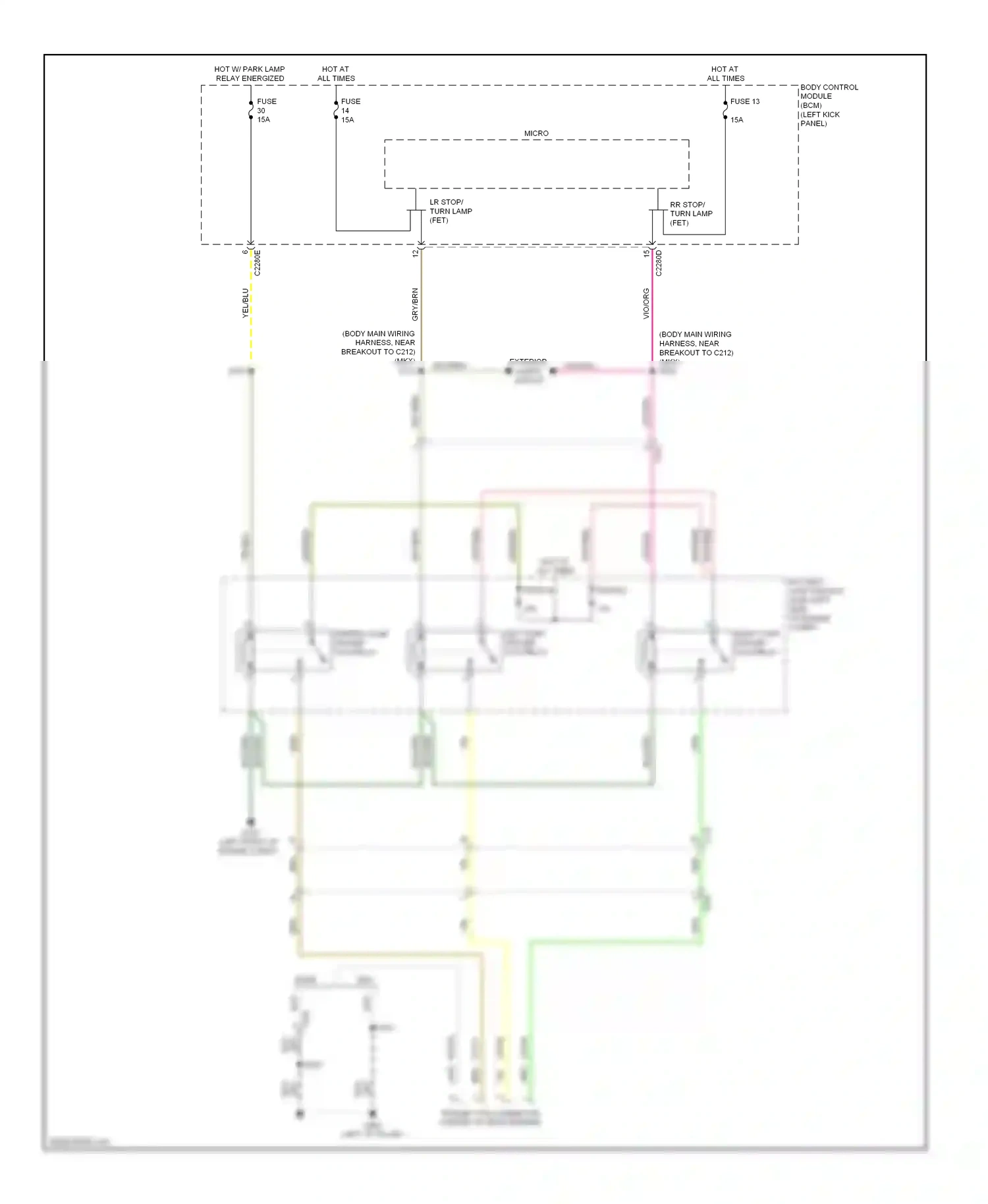Wiring diagram fuse 13 for Ford Edge I facelift (2010-2014) (2 of 2)