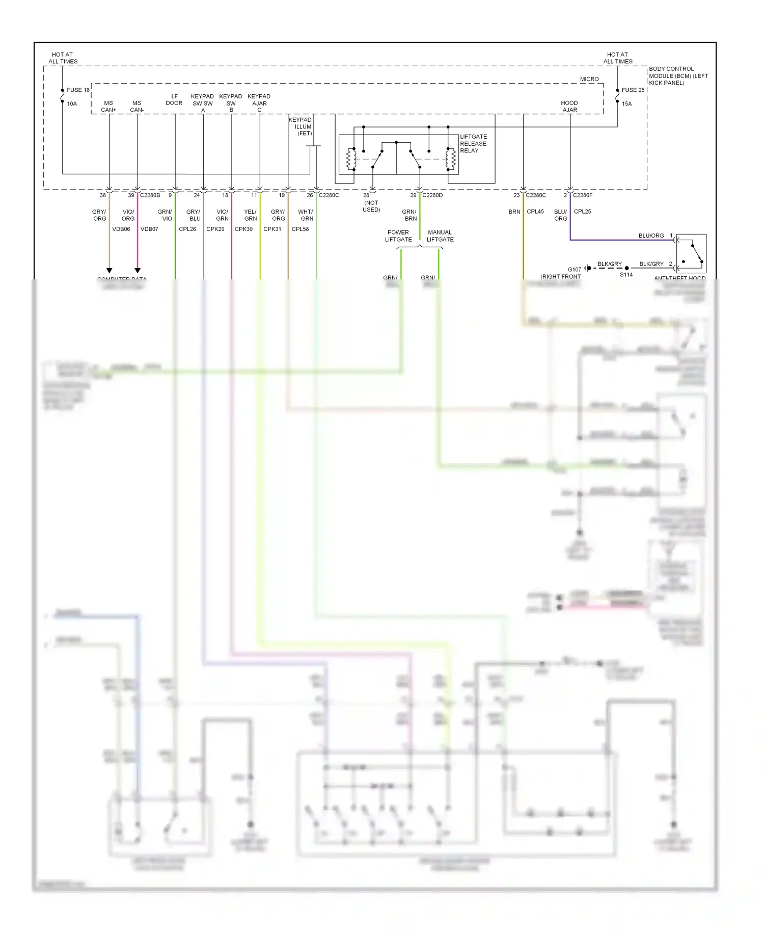 Wiring diagram grn/brn for Ford Edge I facelift (2010-2014) (4 of 36)