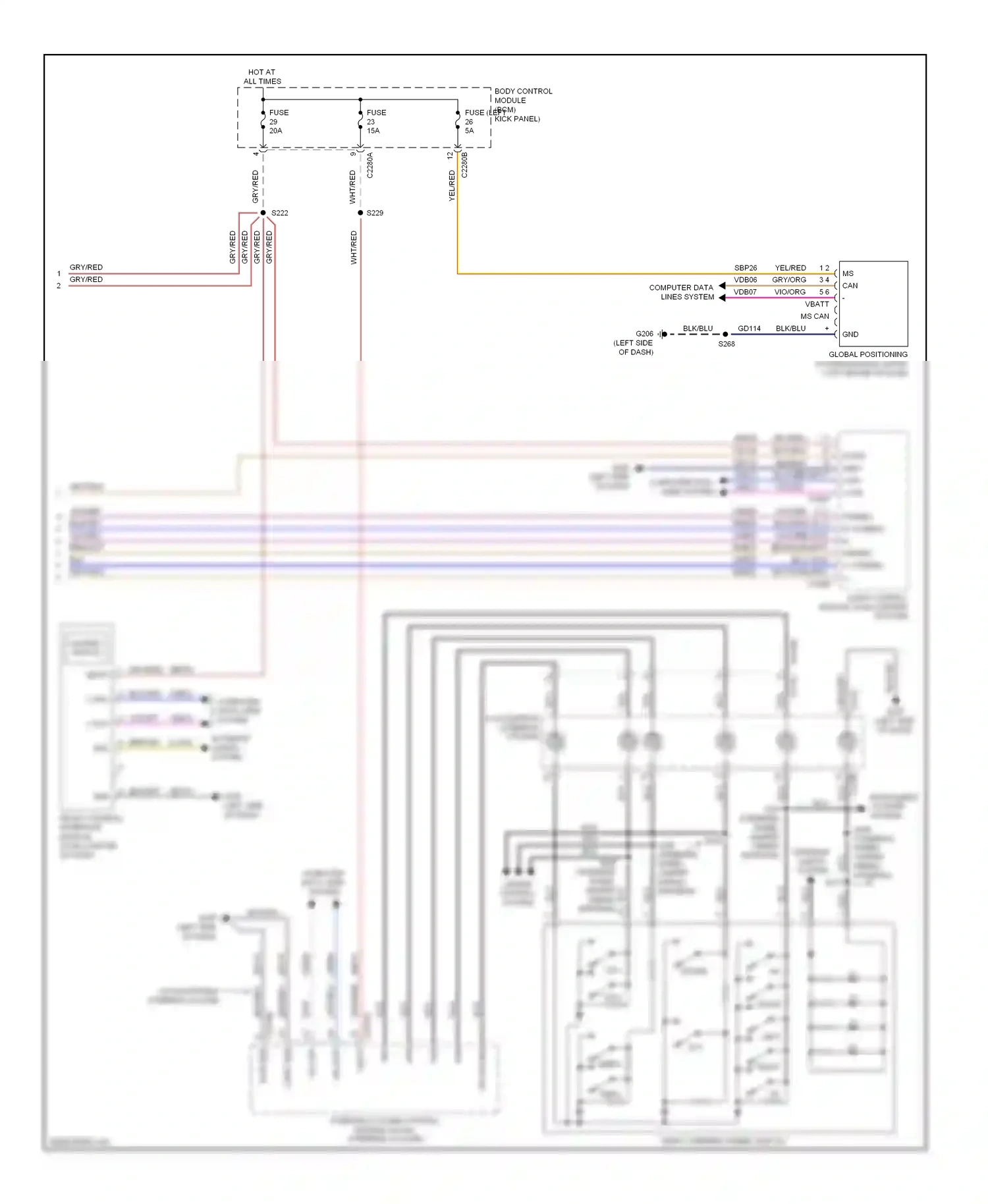 Ford Edge I facelift (2010-2014) gry/org wiring diagram  (48 of 54)