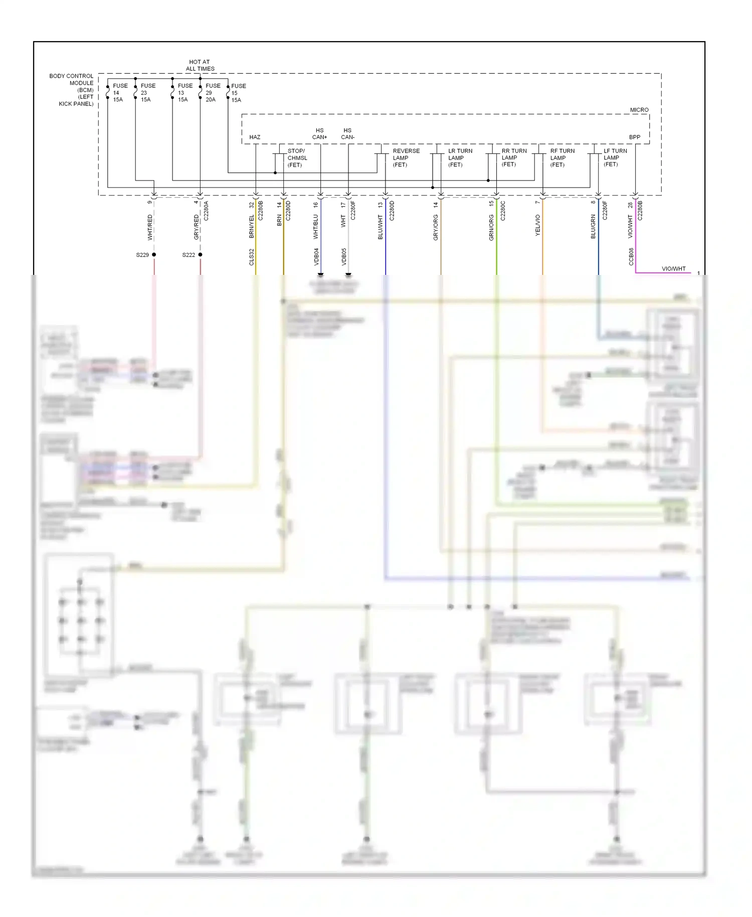Wiring diagram high mounted stop lamp for Ford Edge I facelift (2010-2014) (1 of 1)